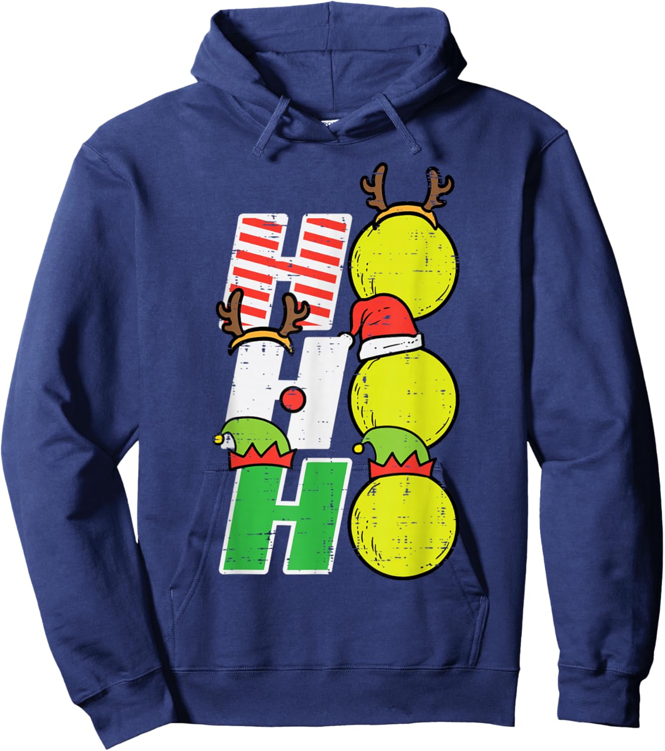 Christmas Lacrosse Ho Ho Ho Lax Xmas Sports Men Women Kids Hoodie - Hoodie | Navy