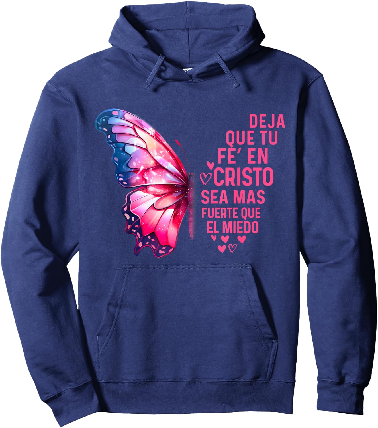 Camiseta Cristiana Para Mujer En Espanol Spanish Cristiano Hoodie - Hoodie | Navy