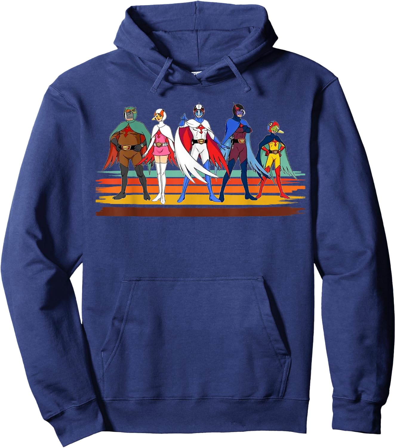 Battle of the planets vintage style brush Stripe Hoodie - Hoodie | Navy