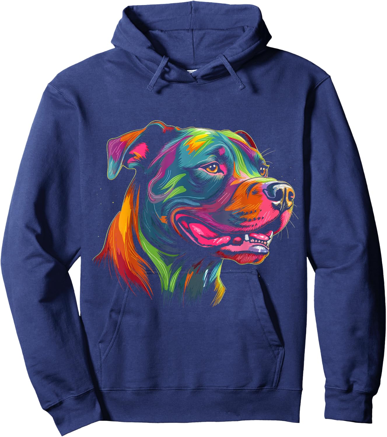 Pit Bull Mom Dog Lover Colorful Artistic Pitbull Owner Women Hoodie - Hoodie | Navy