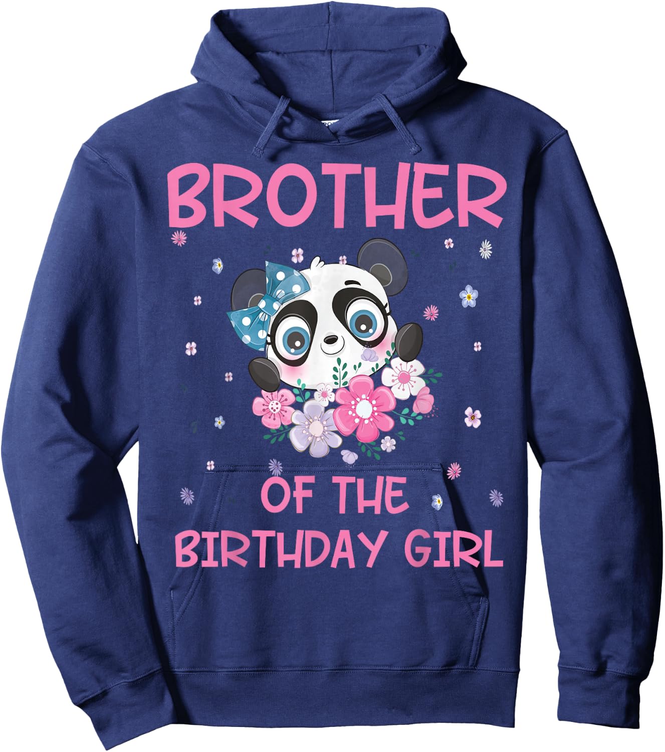 Brother Of The Birthday Girl Panda Bear Party Family Hoodie - Hoodie | Navy