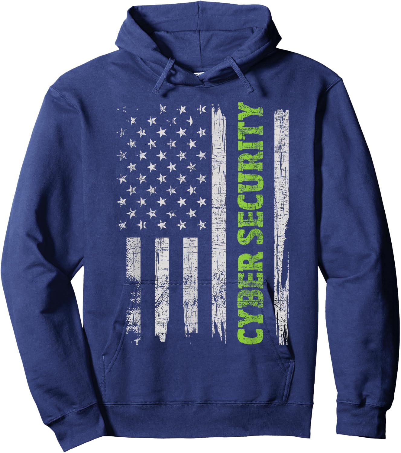 Cybersecurity - USA Flag Computer Engineer Programmer Hacker Hoodie - Hoodie | Navy
