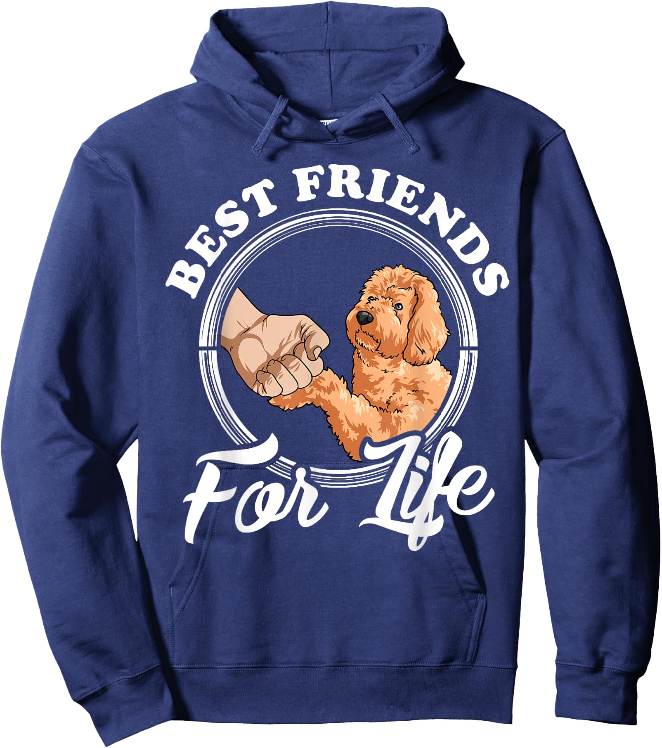 Goldendoodle Lover Design "Best Friends" Funny Goldendoodle Hoodie - Hoodie | Navy