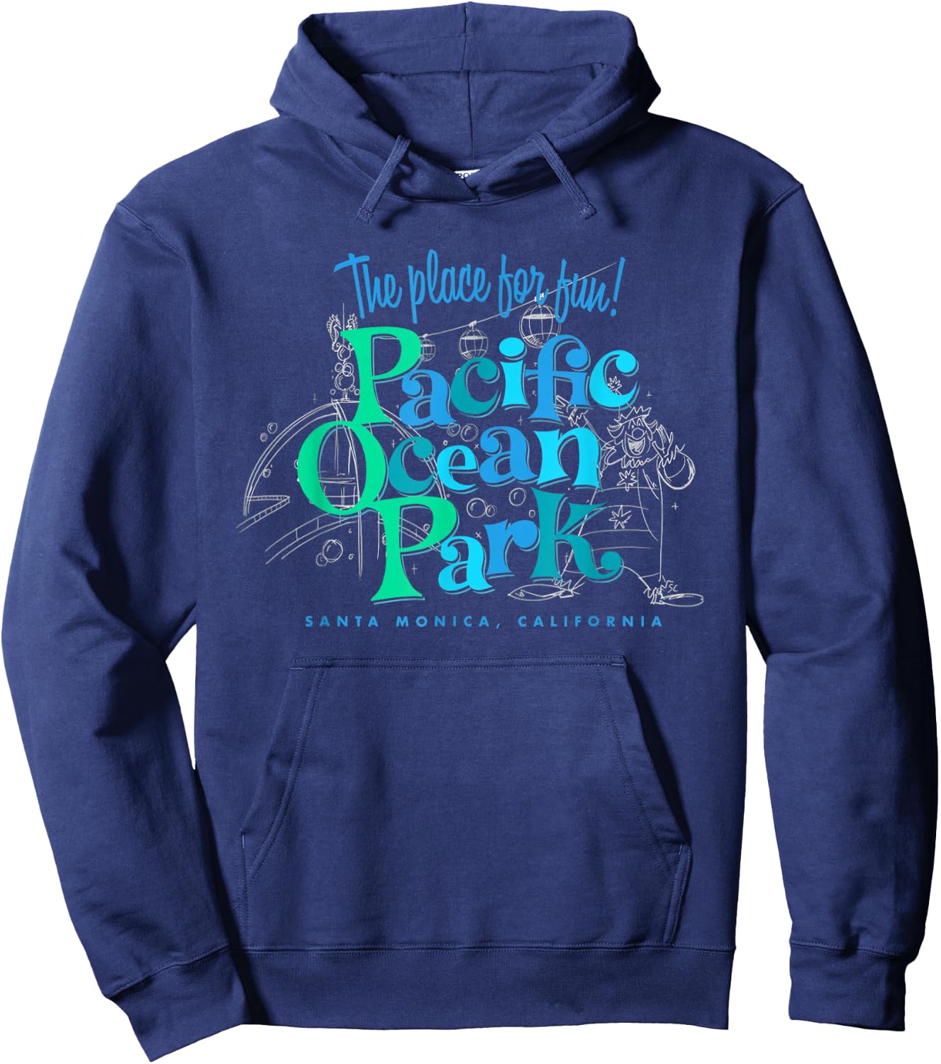 Pacific Ocean Los Angeles Park Retro Vintage Hoodie - Hoodie | Navy
