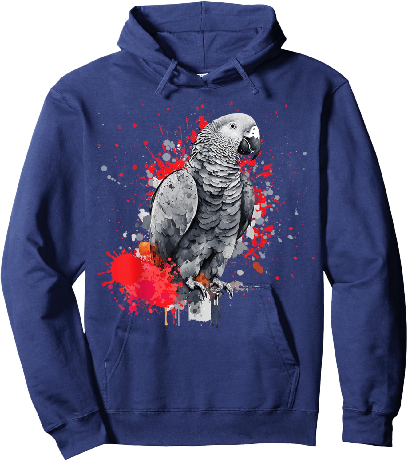 African Grey Parrot Hoodie - Hoodie | Navy