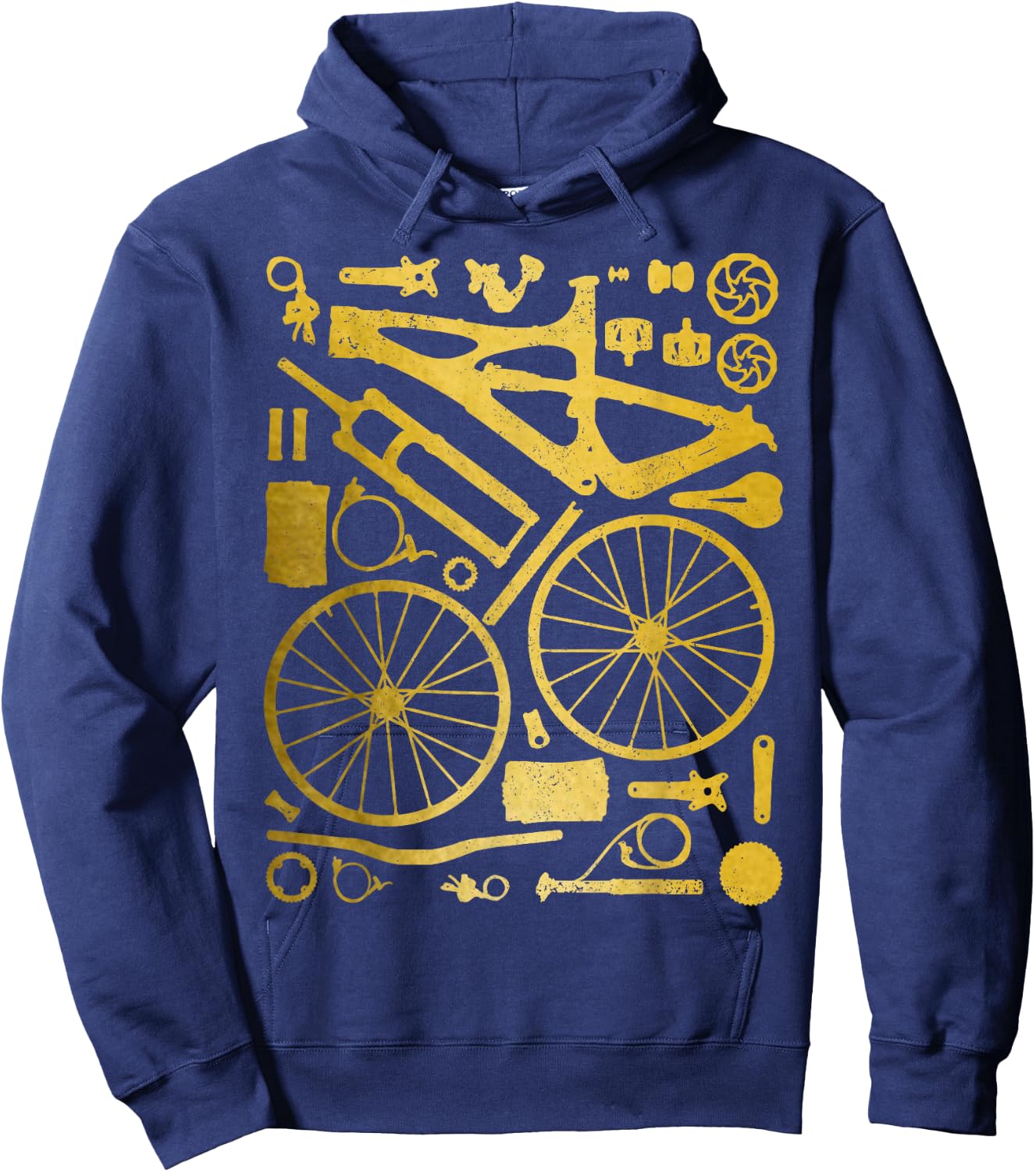 Mountain Bike MTB Cycling Bicycle Parts Mountain Bike Hoodie - Hoodie | Navy