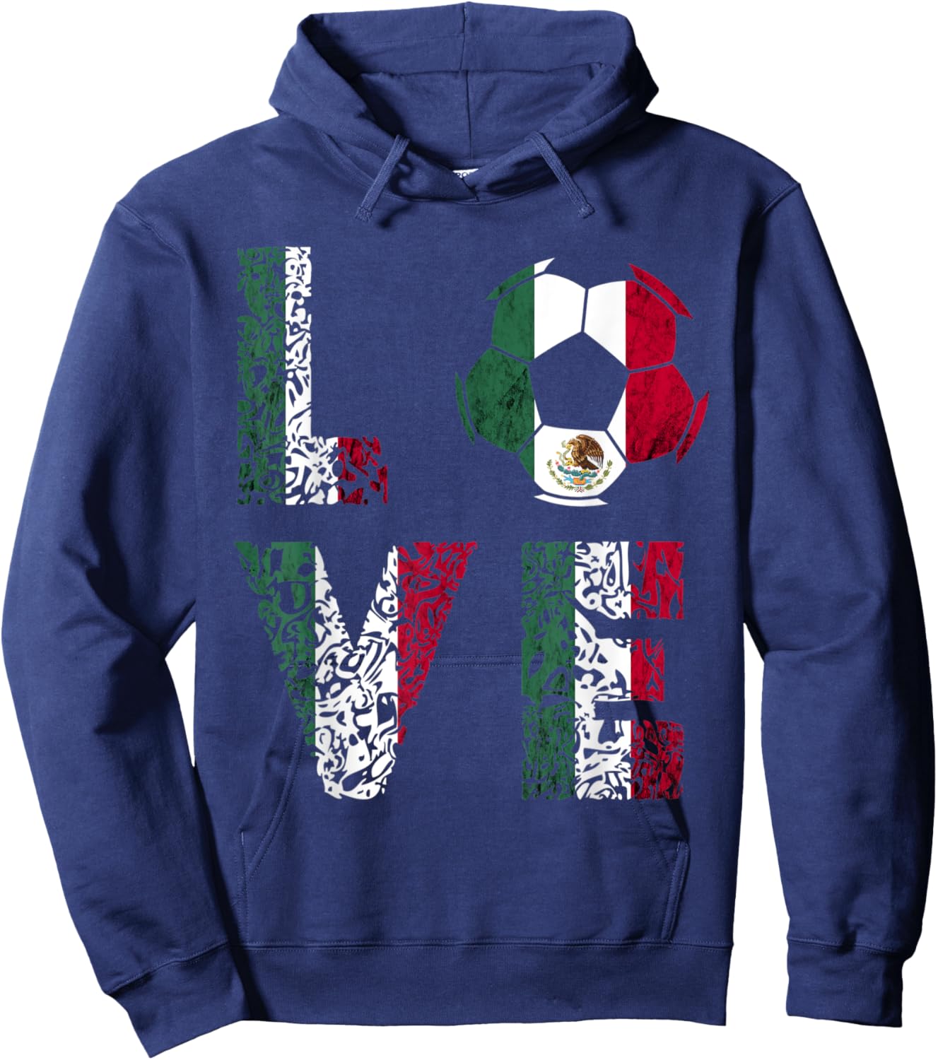 Mexico Soccer Ball Love Mexican Flag Mexican Pride Mexico Hoodie - Hoodie | Navy
