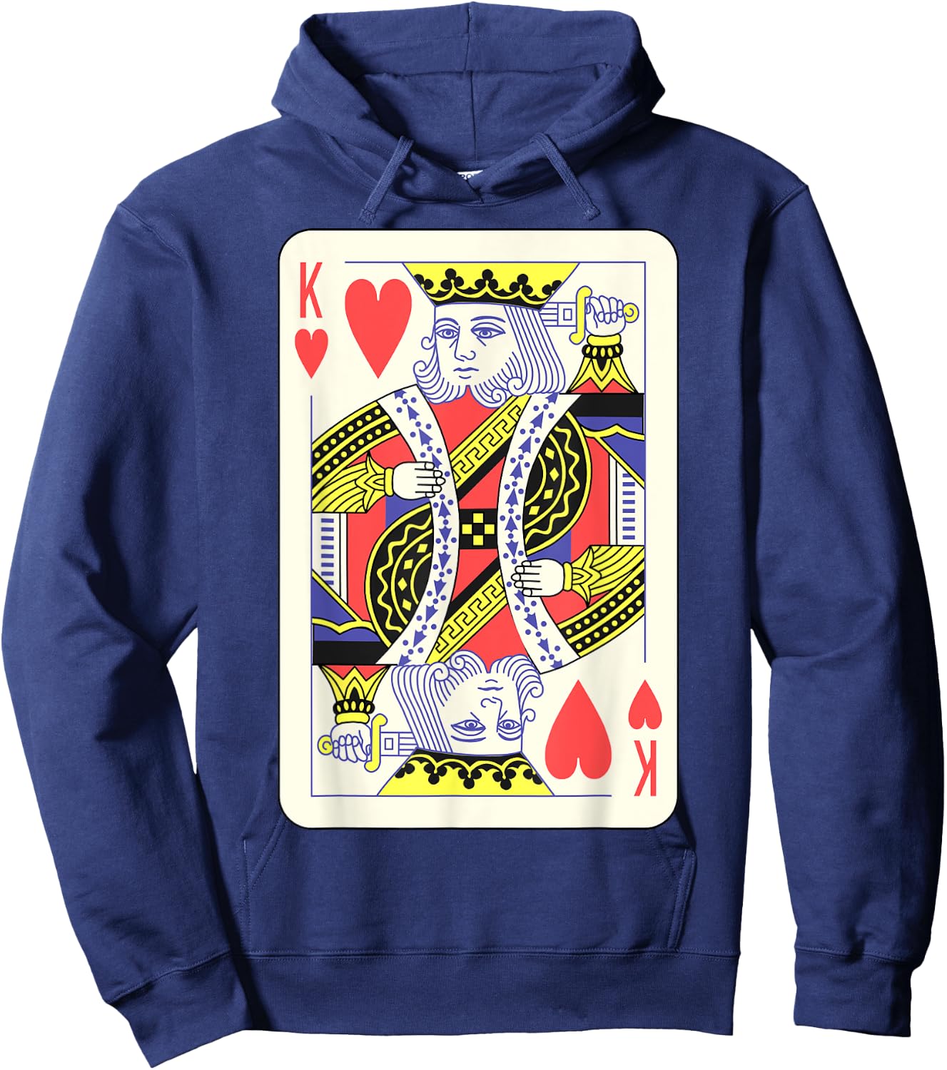 King of Hearts Playing Card | Couples Halloween Costume Hoodie - Hoodie | Navy
