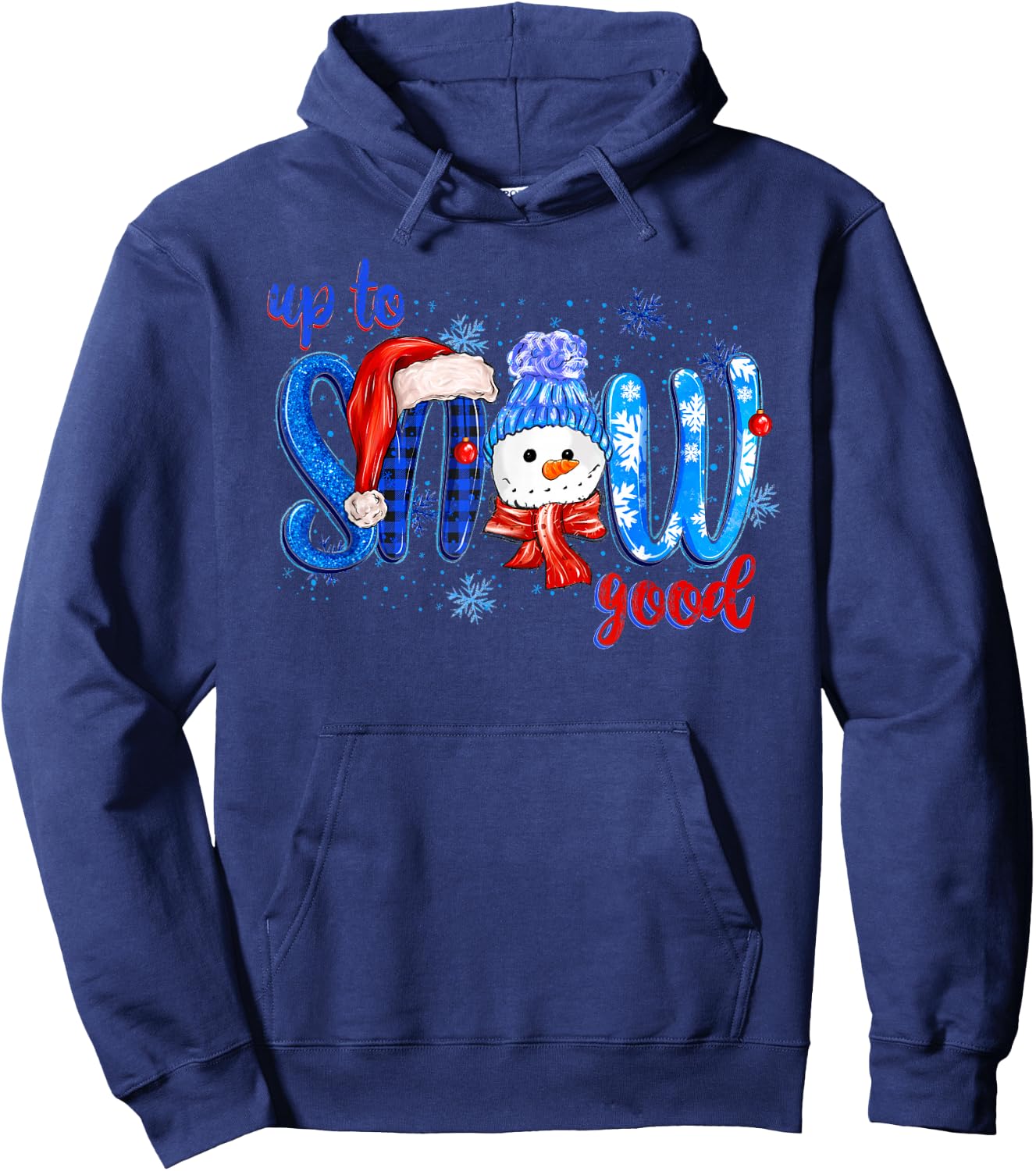 Vintage Up To Snow Good Snowman Christmas Xmas Men Women Hoodie - Hoodie | Navy