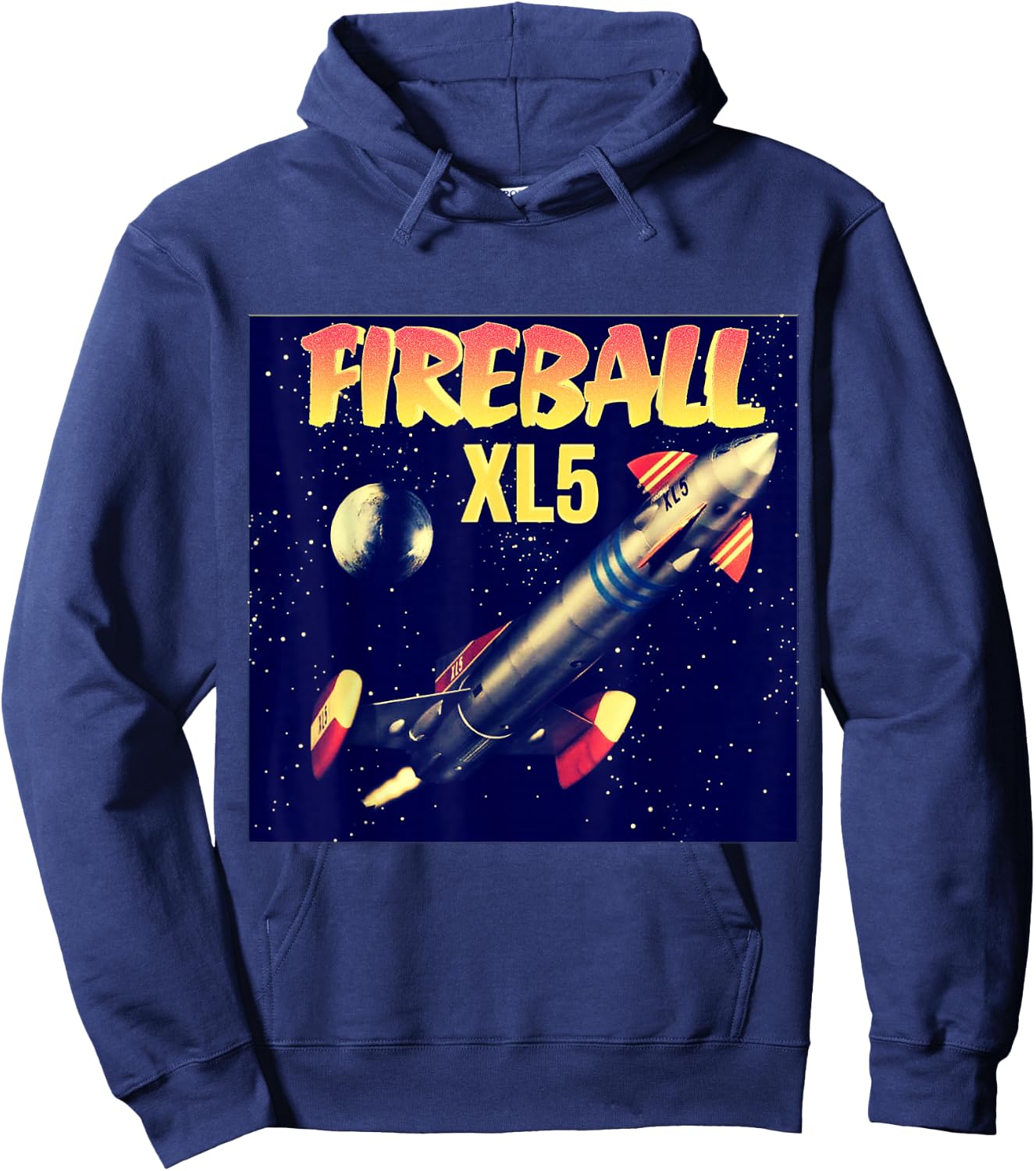 Fireball XL5 Retro Sci-Fi Rocket Hoodie - Hoodie | Navy