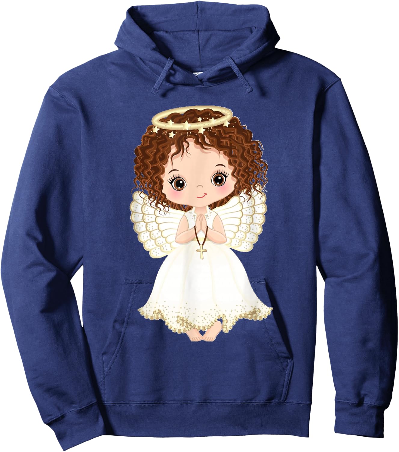 Cute Christmas Angel Red Hair Angel Xmas Church Hoodie - Hoodie | Navy