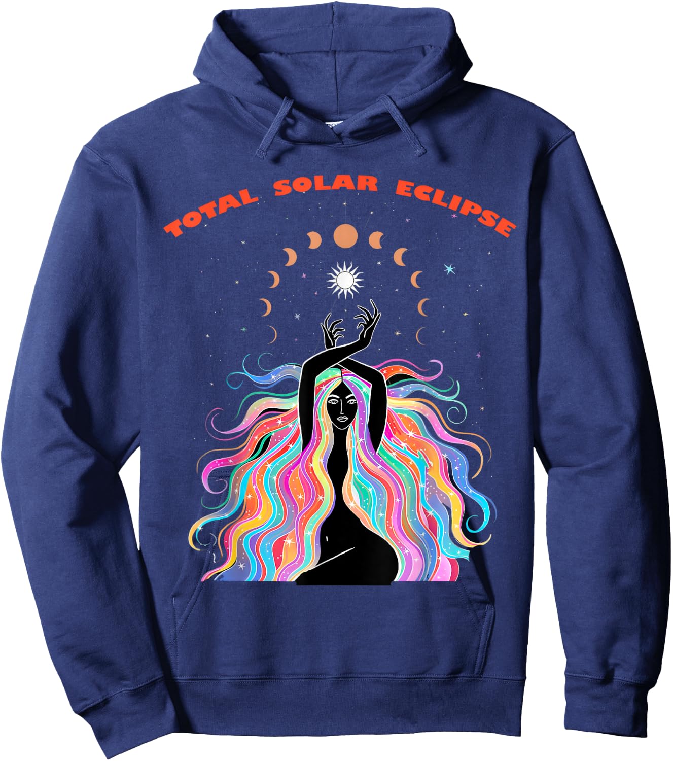 2024 Total Solar Eclipse April 8 Path Of The Eclipse Hoodie - Hoodie | Navy