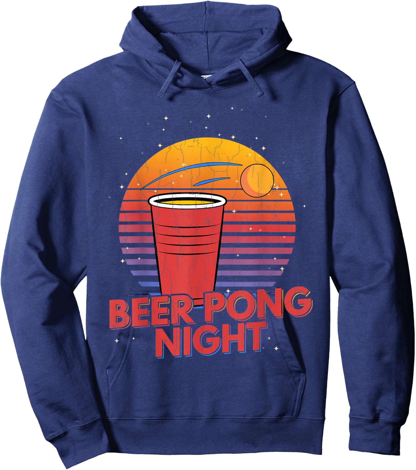 Beer Pong Night Funny Sports Lover Player Coach Graphic Hoodie - Hoodie | Navy