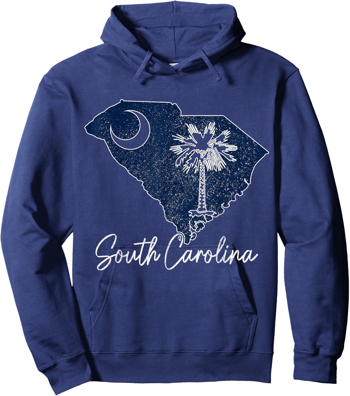 South Carolina Palmetto Moon USA America Pride Vintage Hoodie - Hoodie | Navy