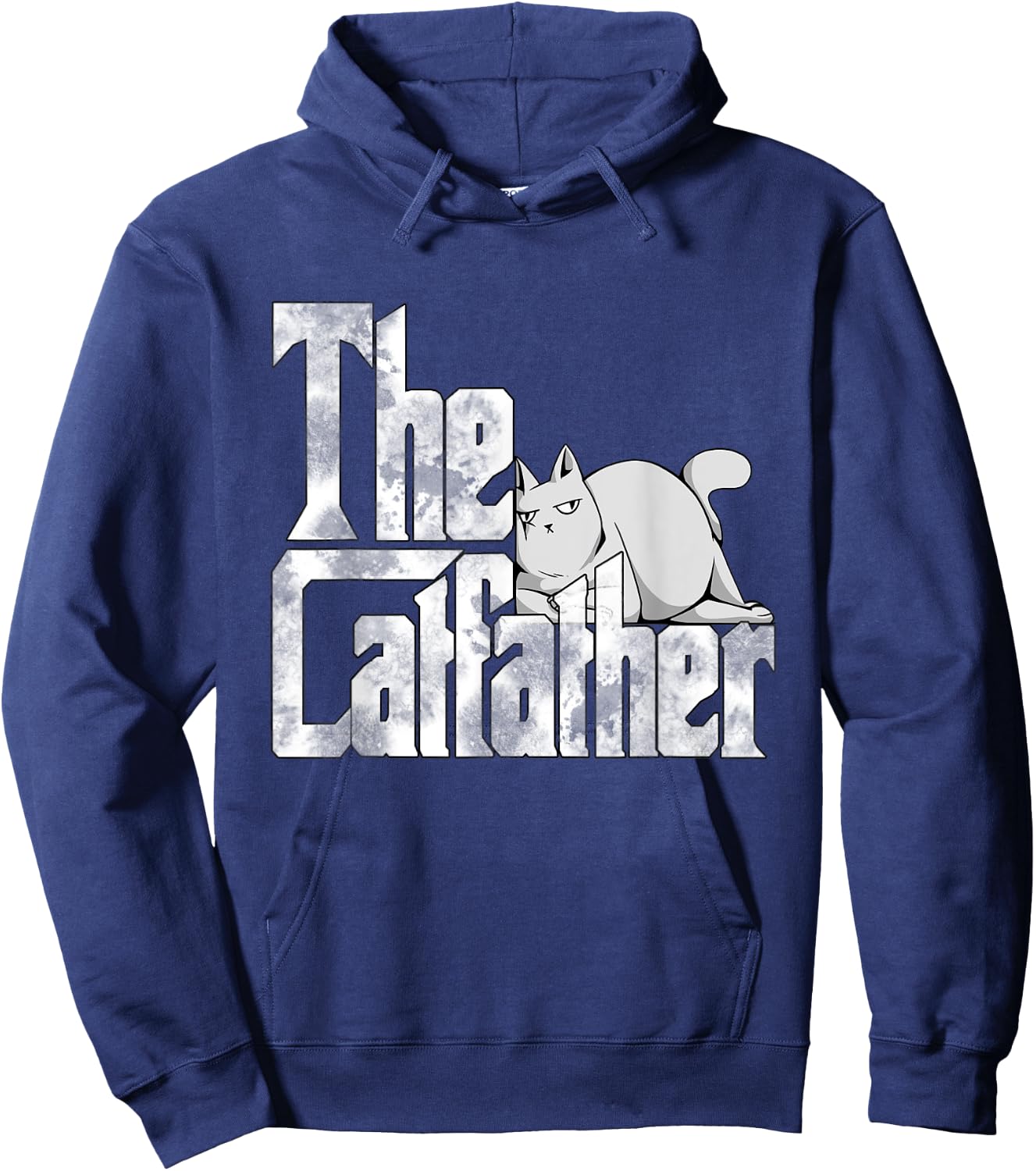 Cat Dad The Catfather Crazy Lazy Cat Father Kitty Daddy Hoodie - Hoodie | Navy