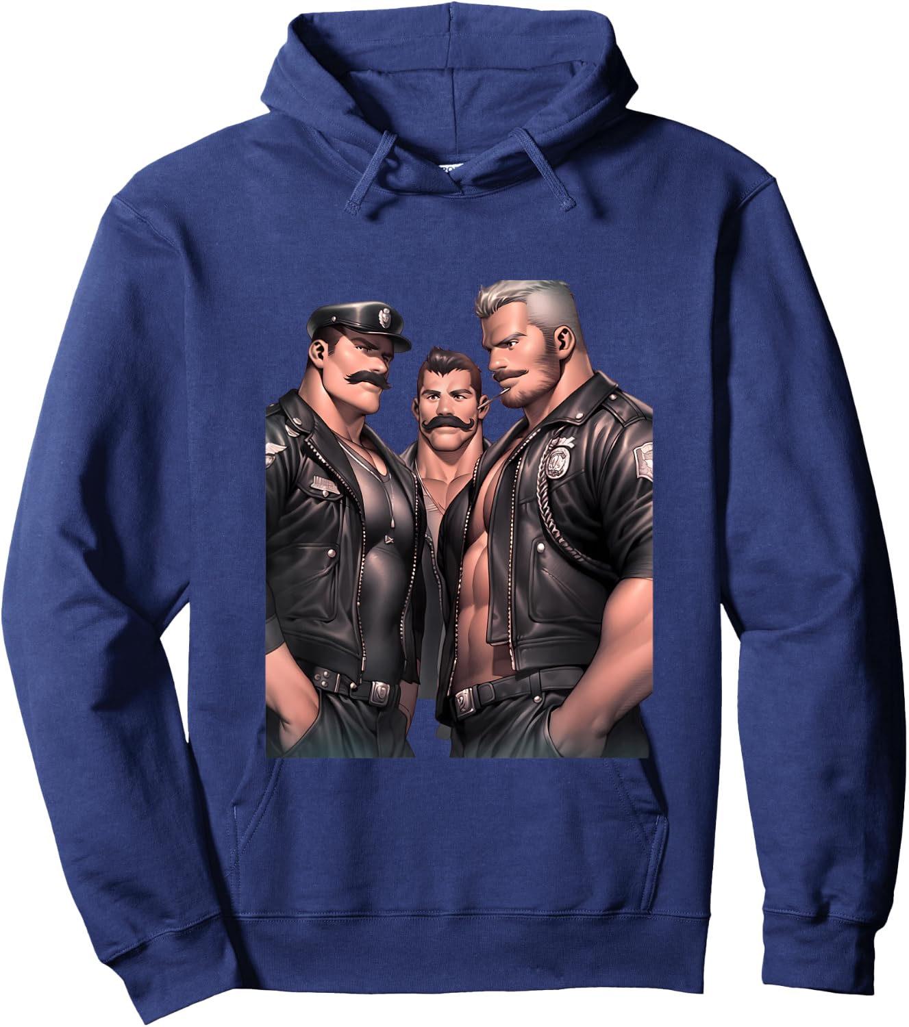 Gay Pride - Leather Gay Daddy Man Bear Kink Gay Bearded Hoodie - Hoodie | Navy