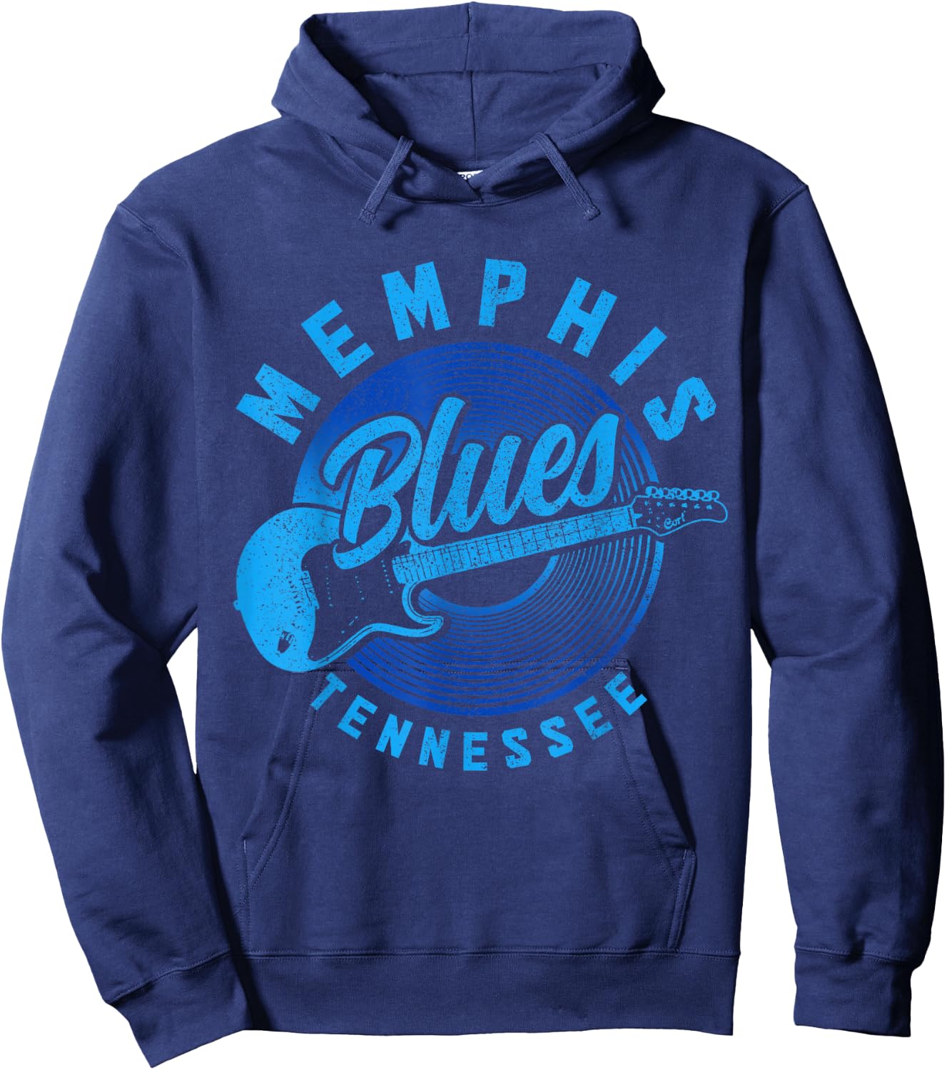 Memphis Tennessee TN Pride Guitar Blues Music Vintage Hoodie - Hoodie | Navy