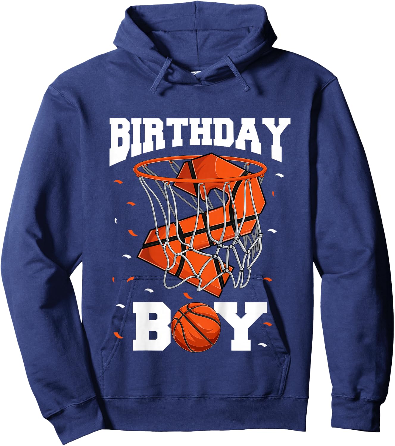 Kids 2nd Birthday Basketball Shirt Kids, Boys 2 Year Old Hoodie - Hoodie | Navy