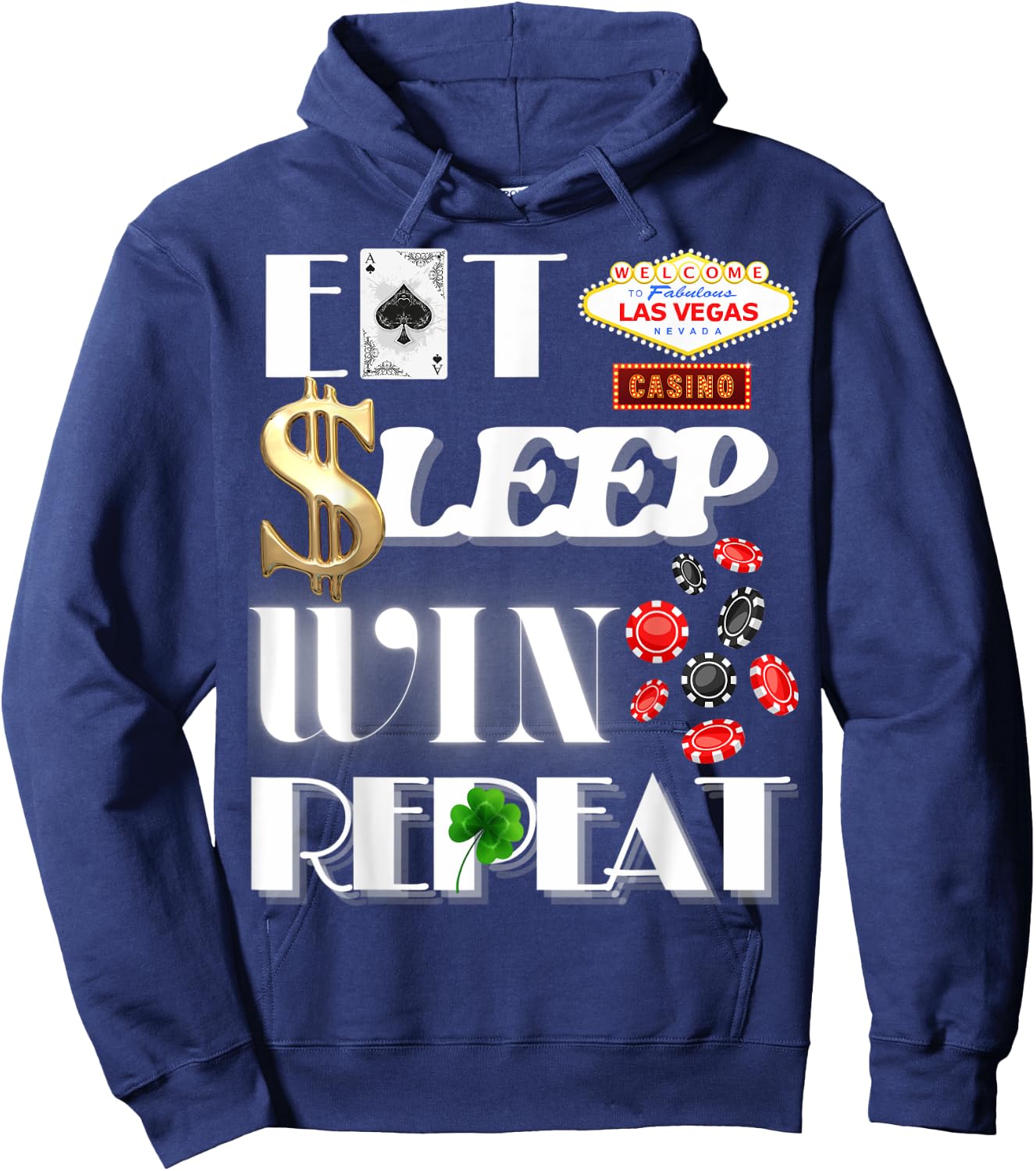 Funny Las Vegas Casino Trip Party Couple Family Matching Hoodie - Hoodie | Navy