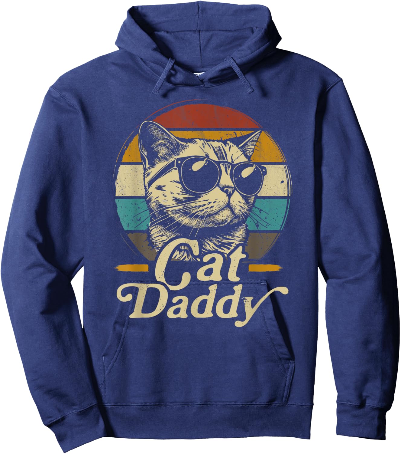 Retro Cat Daddy 80s 90S Style Cat Sunglasses vintage Hoodie - Hoodie | Navy