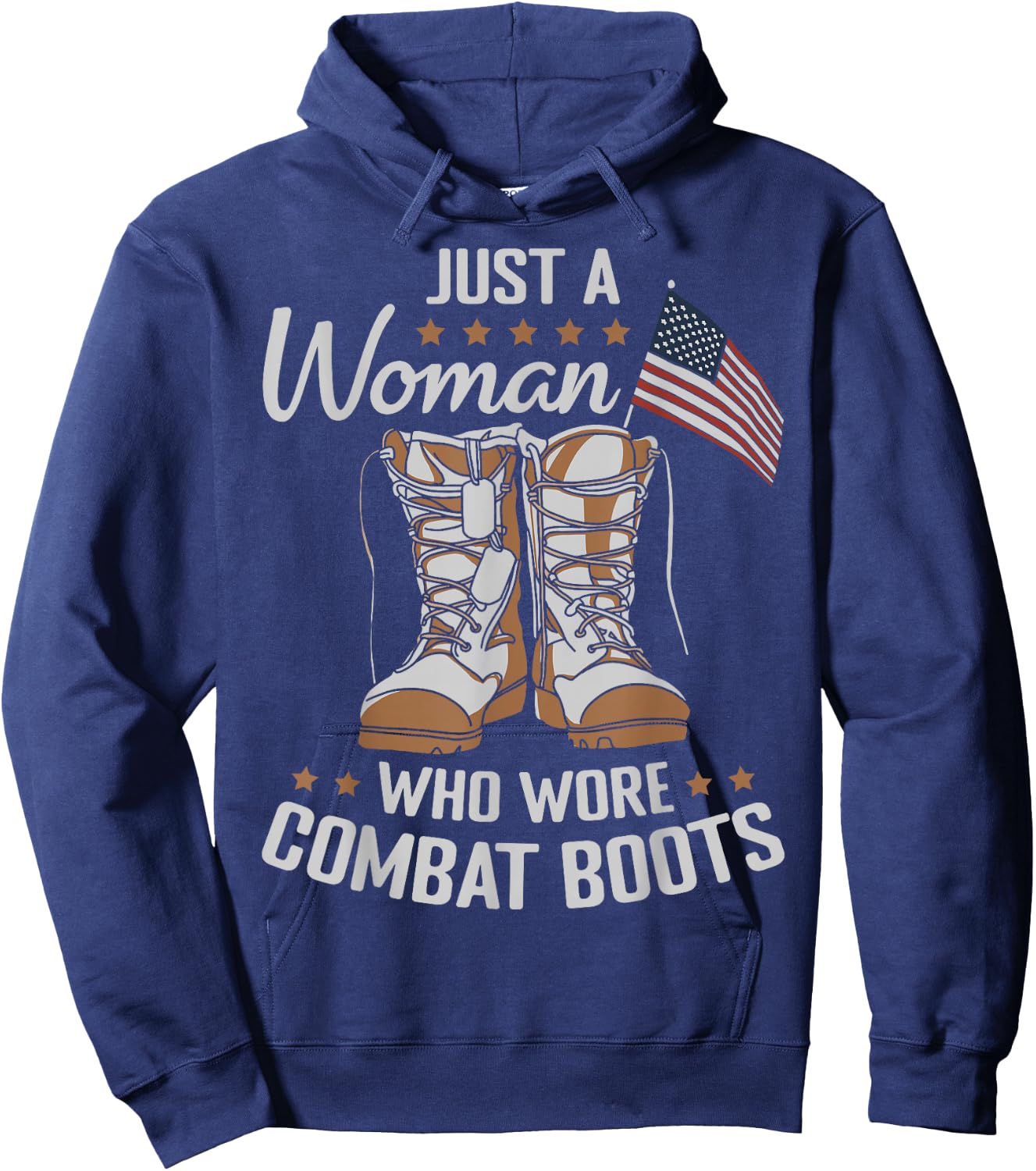 Female Veteran Flag Boots Women Veteran Mother Grandma Hoodie - Hoodie | Navy