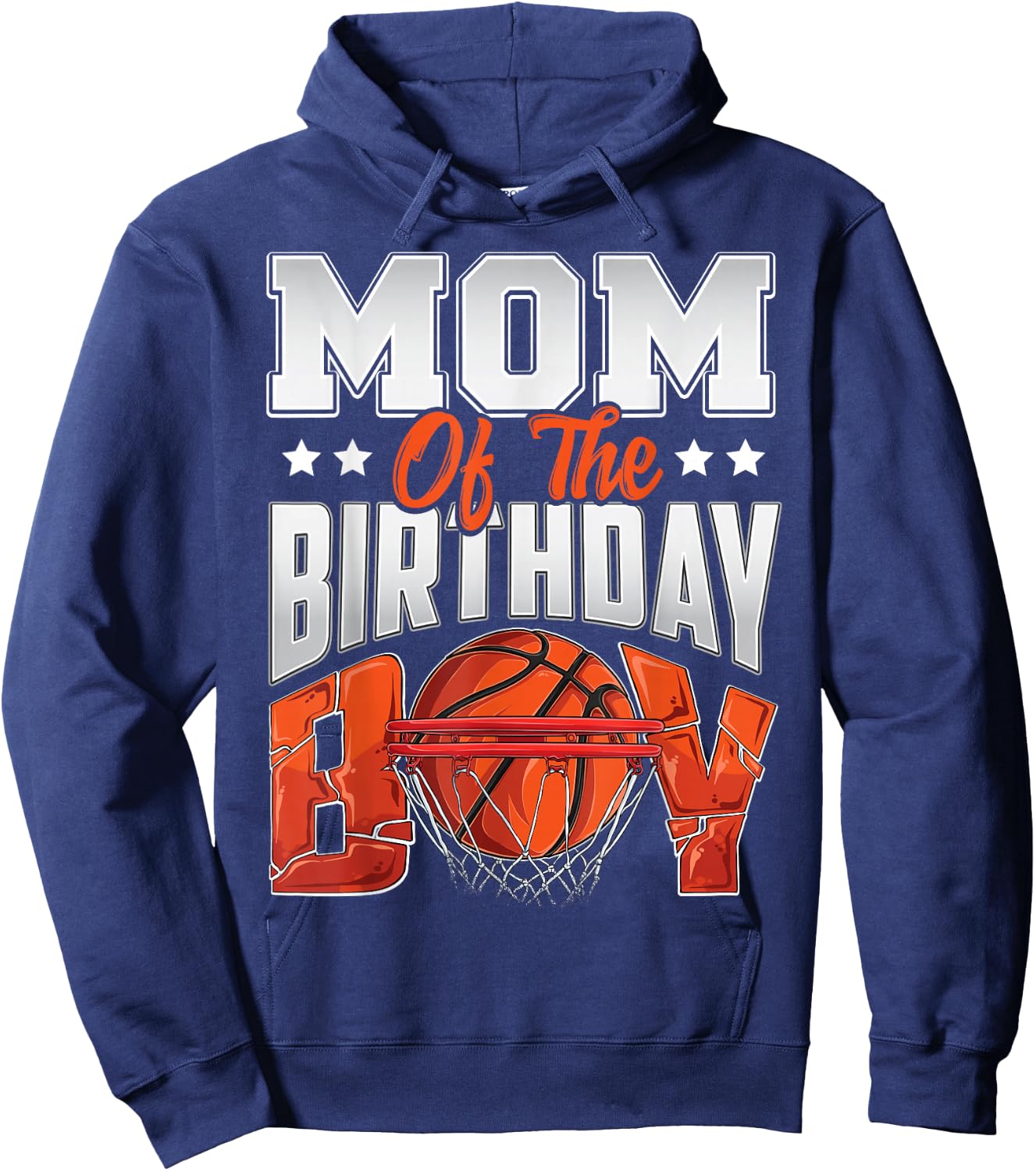 Mom Basketball Birthday Boy Family Baller b-Day Party Small Hoodie - Hoodie | Navy
