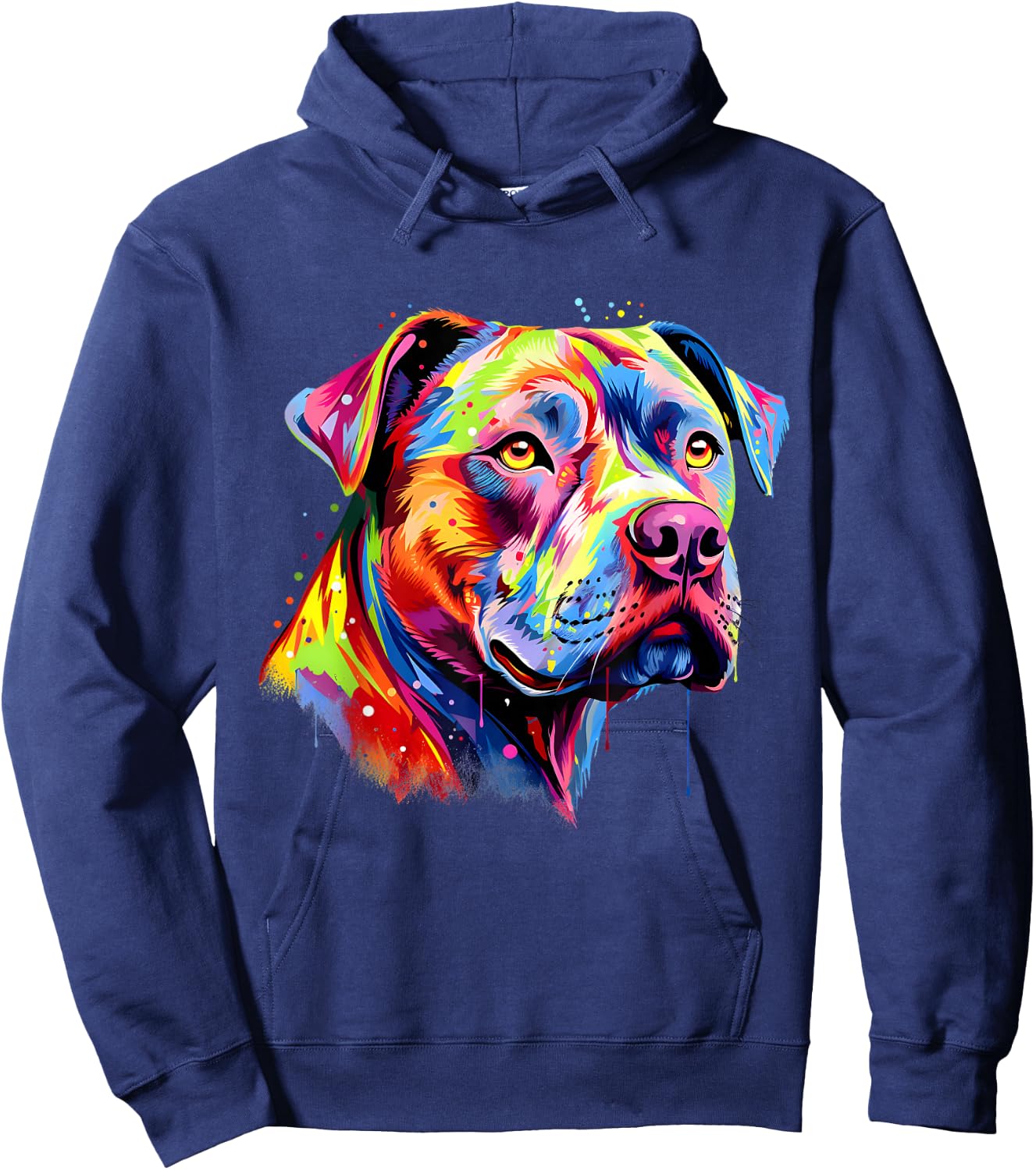 Pit Bull Mom Dog Lover Colorful Artistic Pitbull Owner Women Hoodie - Hoodie | Navy