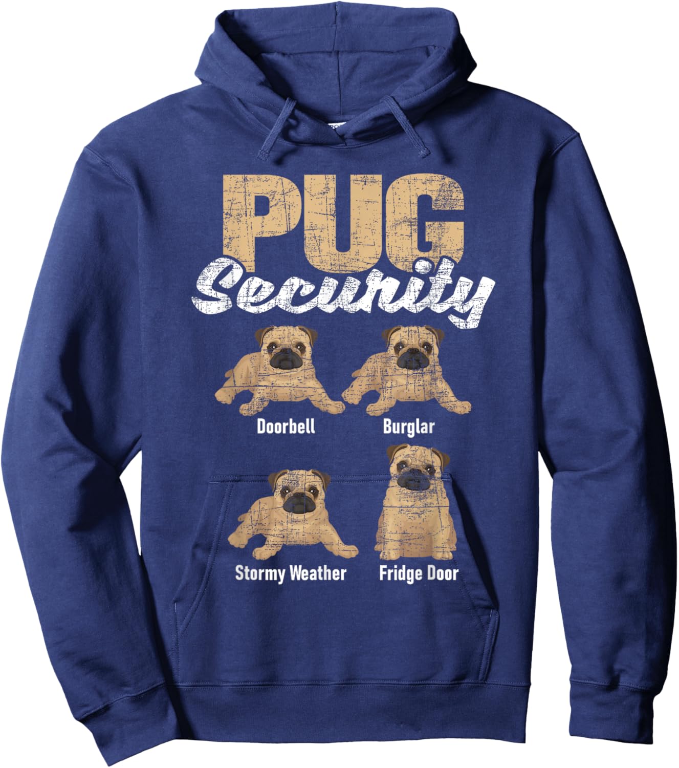 Pug Security - Puppy Owner Dog Breeder Pet Trainer Pup Lover Hoodie - Hoodie | Navy