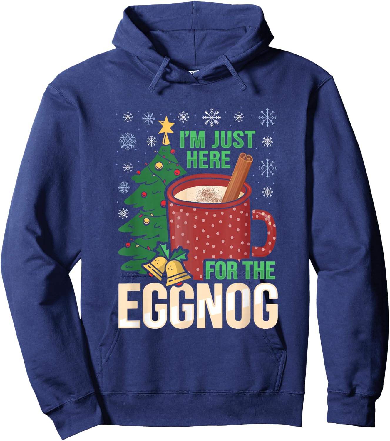 Funny Christmas Party Design for an Eggnog Lover Hoodie - Hoodie | Navy