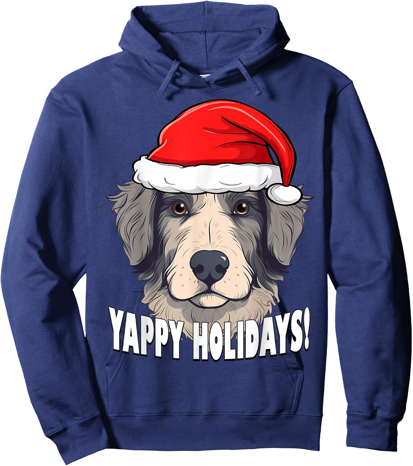 Christmas Aussiedoodle Yappy Holidays Funny Puppy Dog Hoodie - Hoodie | Navy