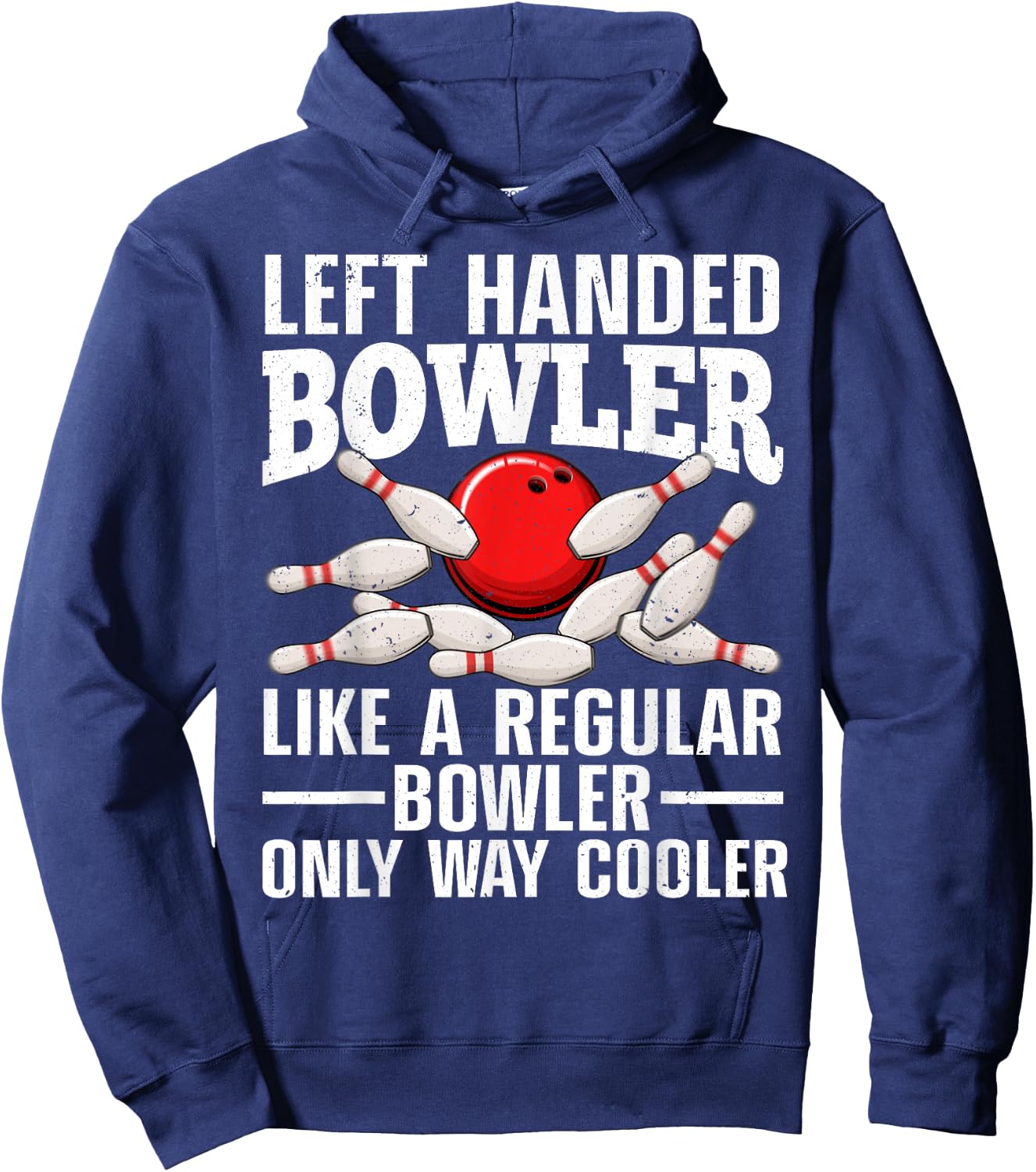 Funny Left Handed Bowler Design Women Bowling Lovers Hoodie - Hoodie | Navy