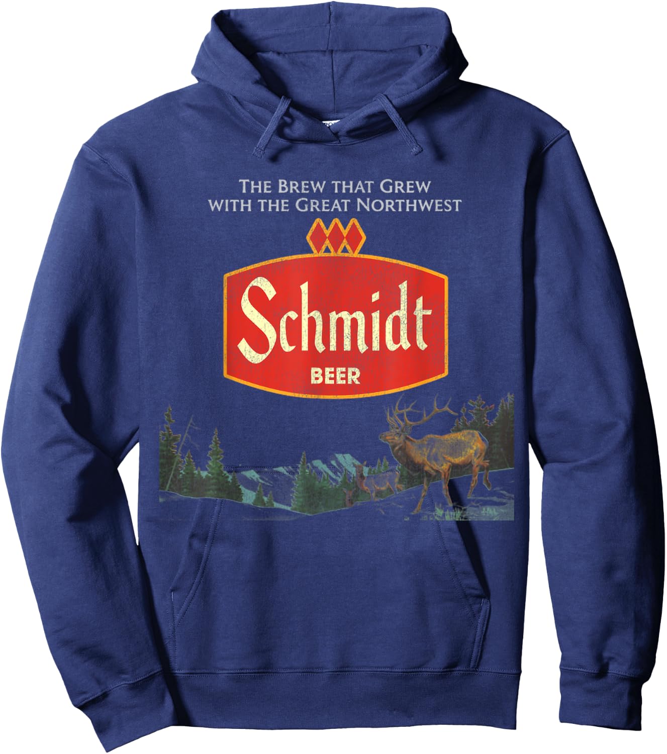 Beer Schmidt Beer Retro Defunct Nature Scene Hoodie - Hoodie | Navy