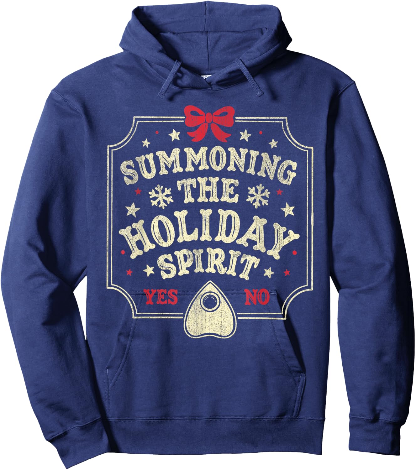 Summoning The Holiday Spirit Funny Christmas Hoodie - Hoodie | Navy