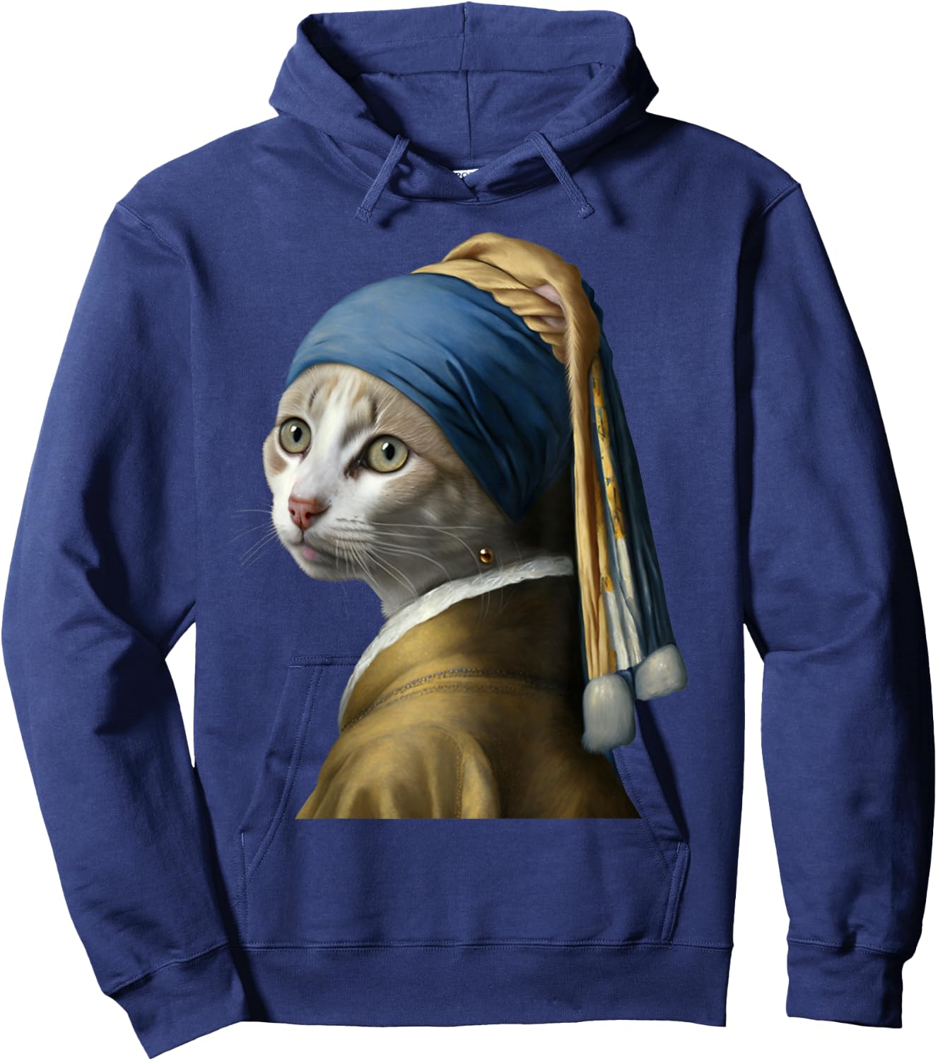 Girl with a Pearl Earring Funny Cat Lovers Hoodie - Hoodie | Navy