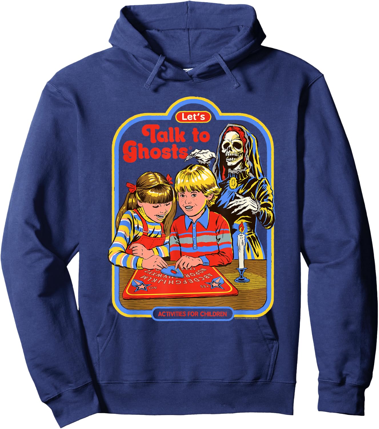 Steven Rhodes Talk to Ghosts Ouija Board Retro Dark Humor Hoodie - Hoodie | Navy
