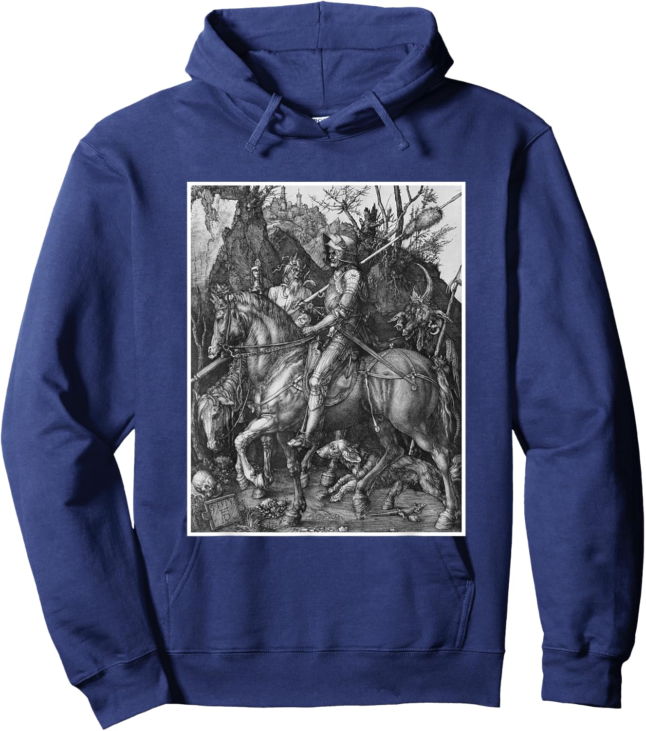 Medieval Knight Death & The Devil Art History Albrecht Durer Hoodie - Hoodie | Navy