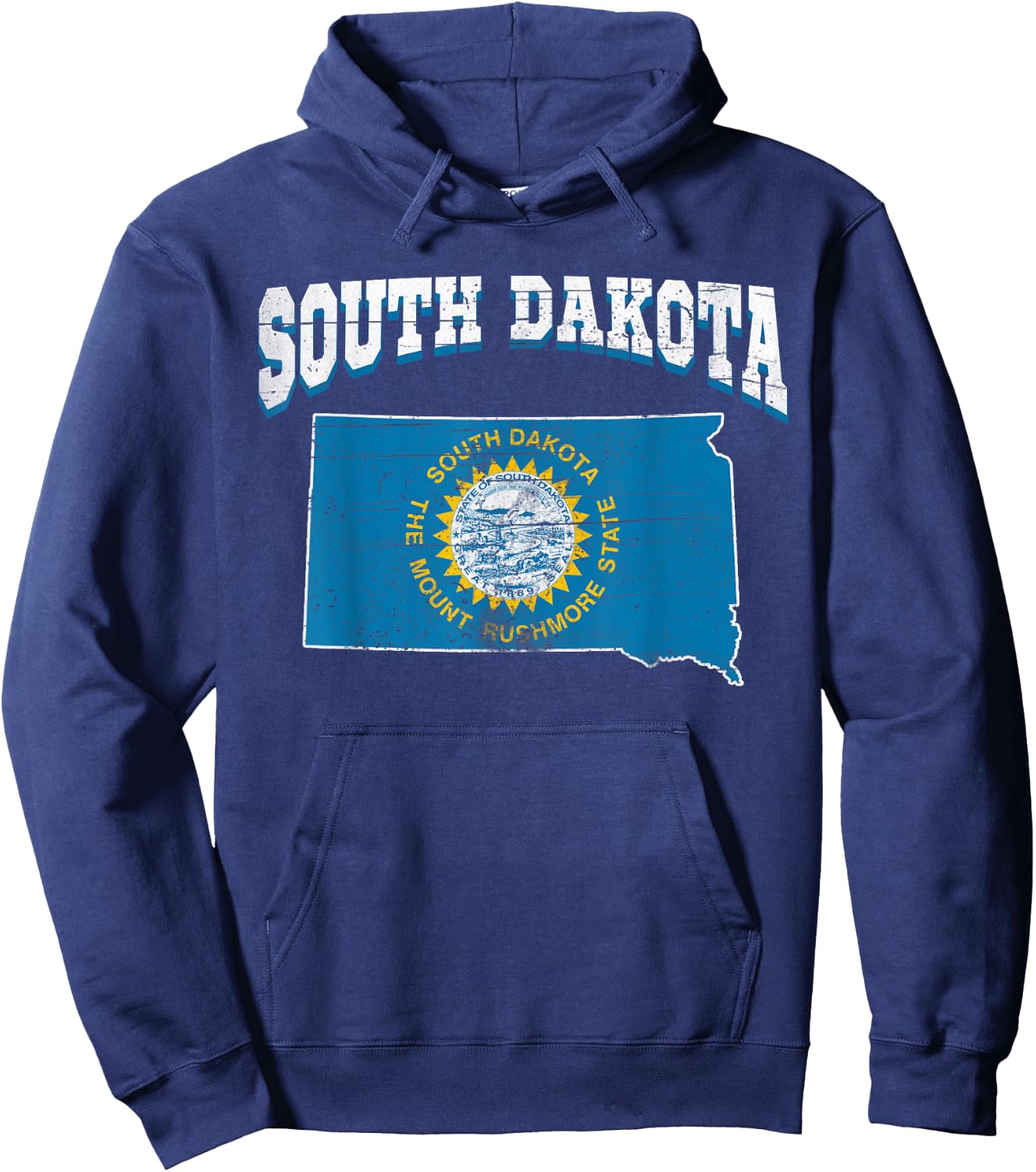 US Citizen Proud America State Flag Land Map South Dakota Hoodie - Hoodie | Navy