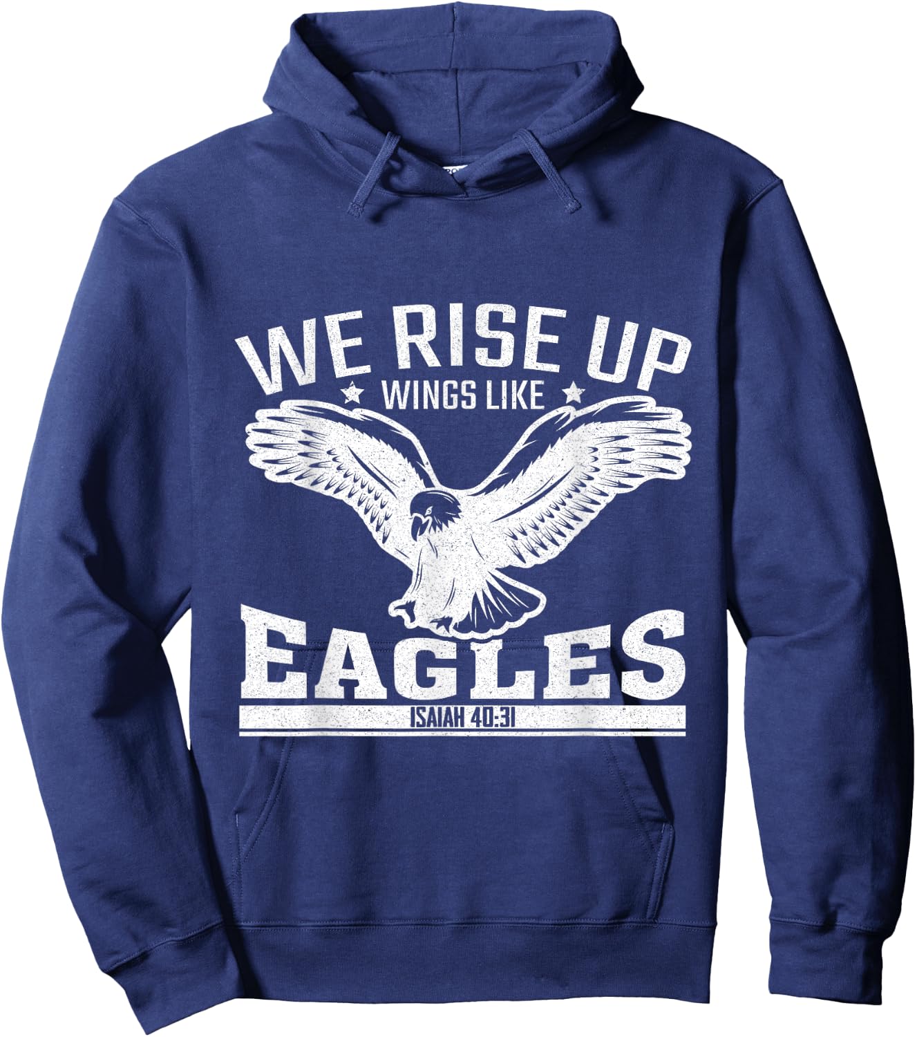We Rise Up Wings Like Eagles Hoodie - Hoodie | Navy