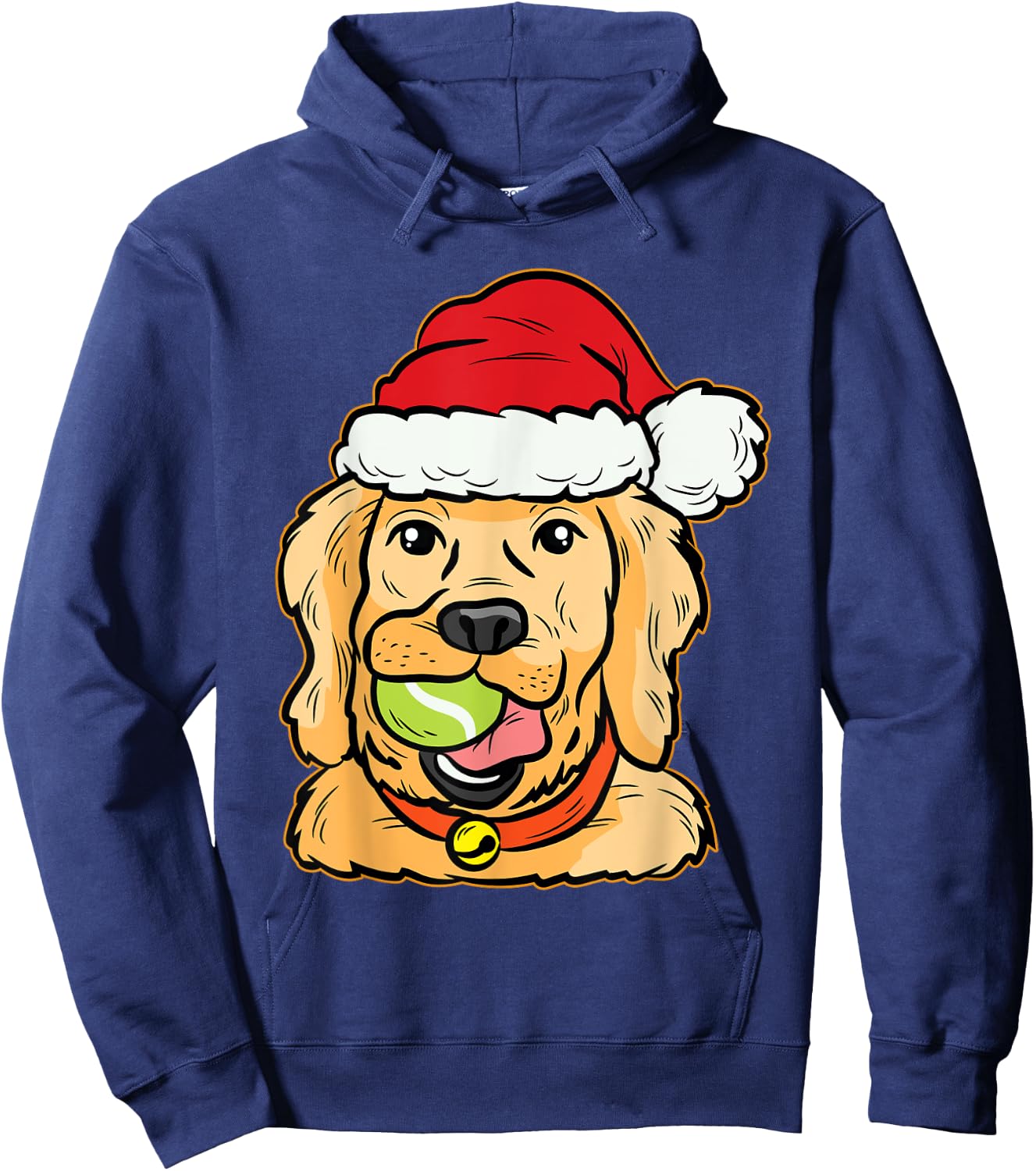 Golden Retriever Tennis Ball Christmas Pajama Dog Puppy Xmas Women Kids Hoodie - Hoodie | Navy