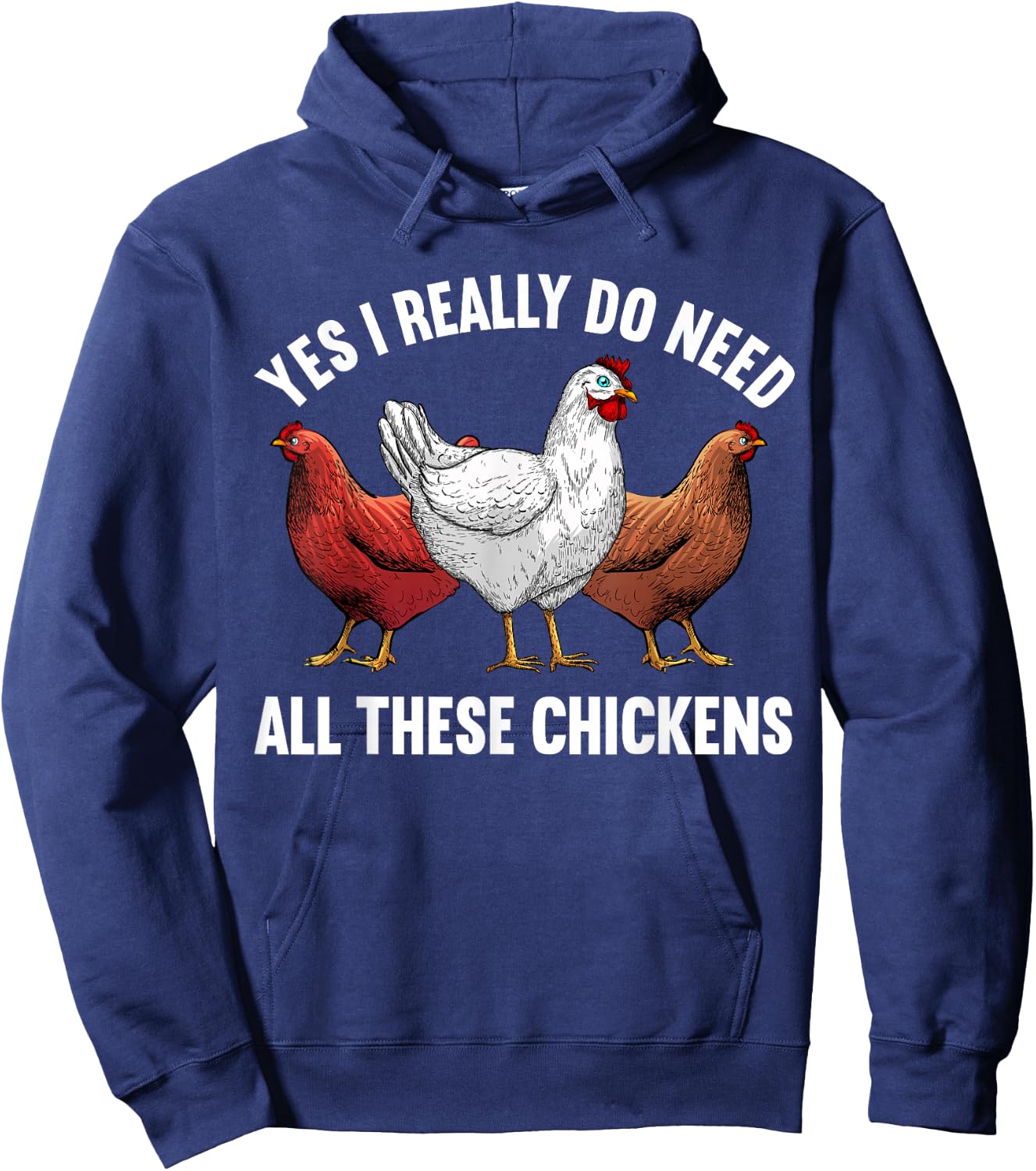 Cool Chicken Art Women Poultry Animal Chicken Farmer Hoodie - Hoodie | Navy