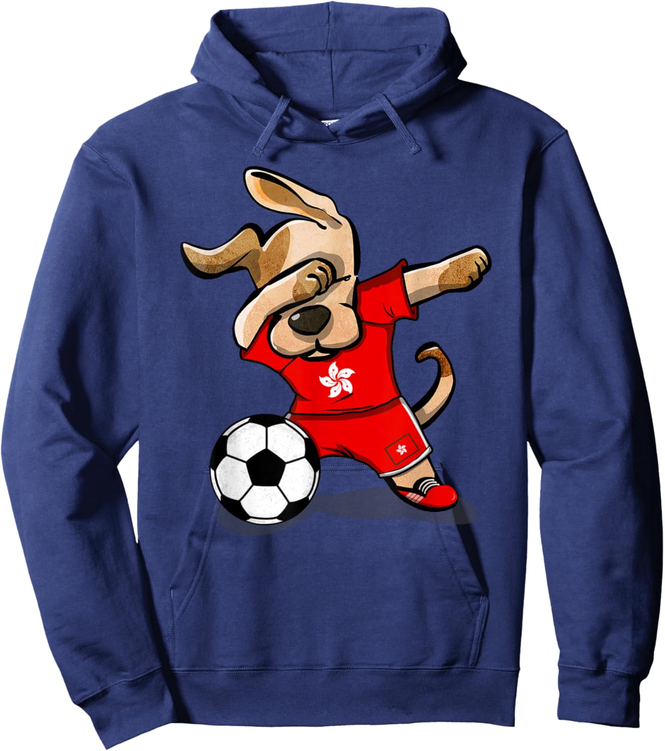 Dabbing Dog Hong Kong Soccer Hong Kong Flag Football Men Women Kids Hoodie - Hoodie | Navy