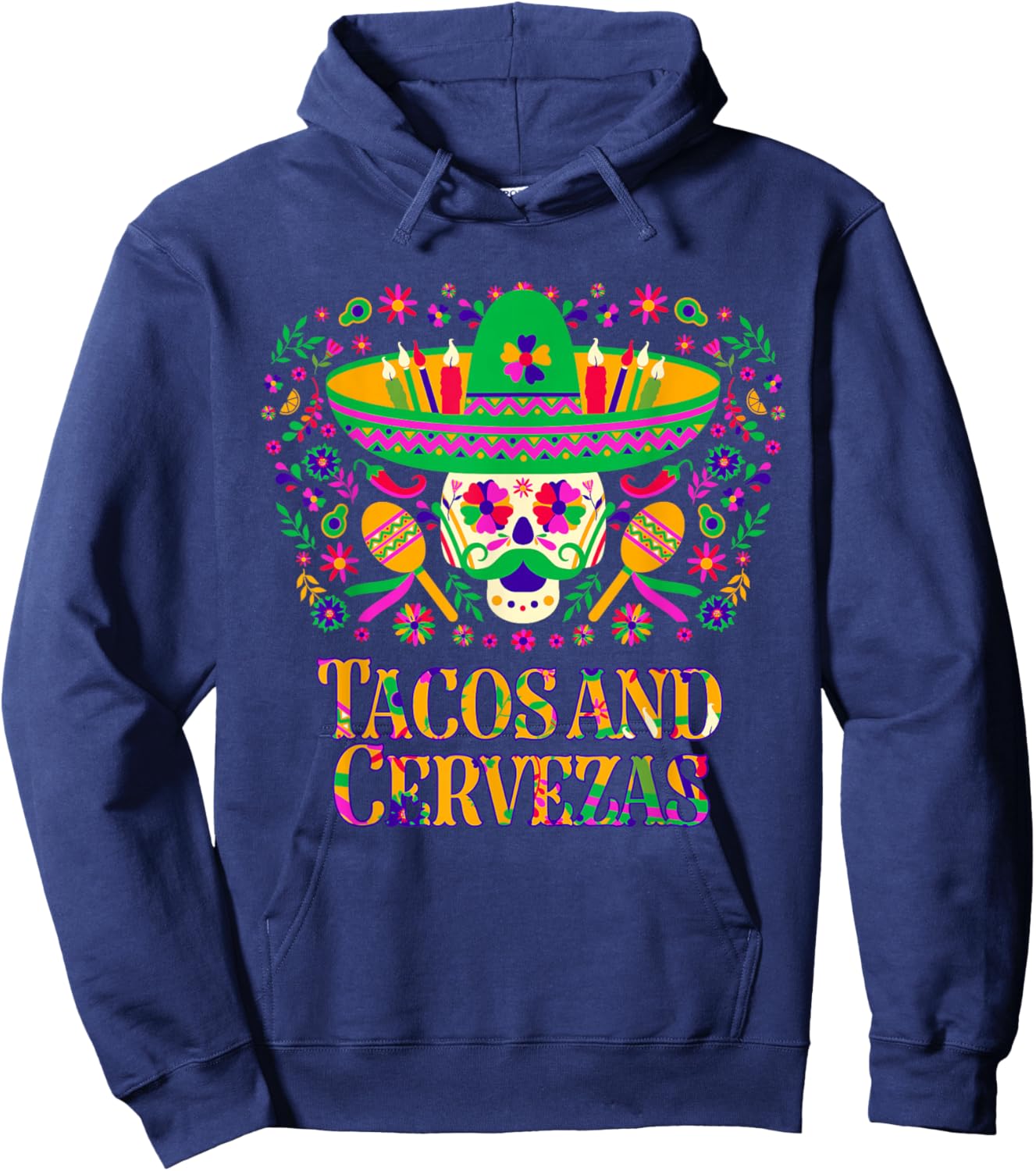 Tacos and Cervezas Taco Lover Beer Mexican Food Brewer Hoodie - Hoodie | Navy
