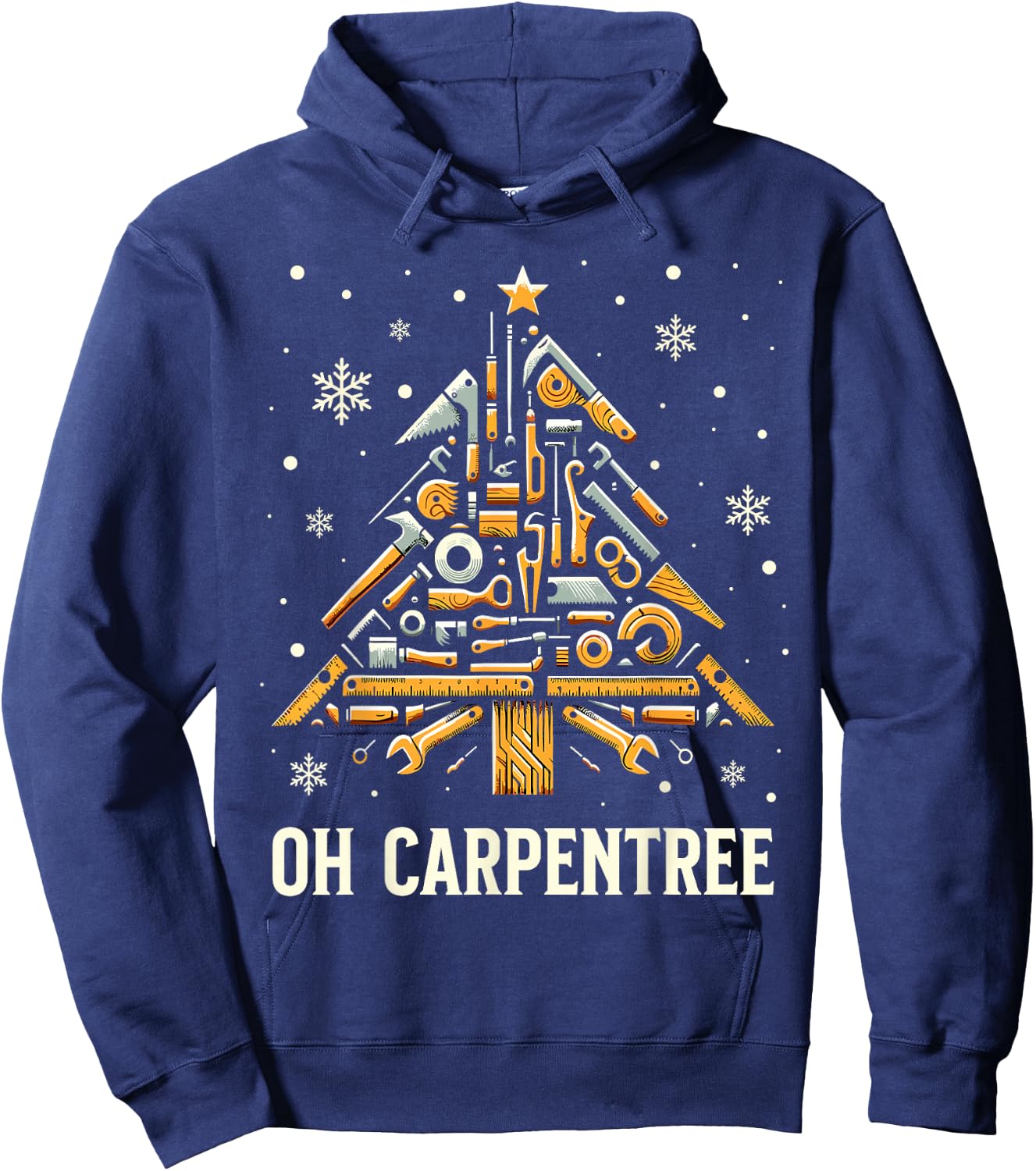 Christmas Carpentry Woodworker Woodworking Christmas Hoodie - Hoodie | Navy