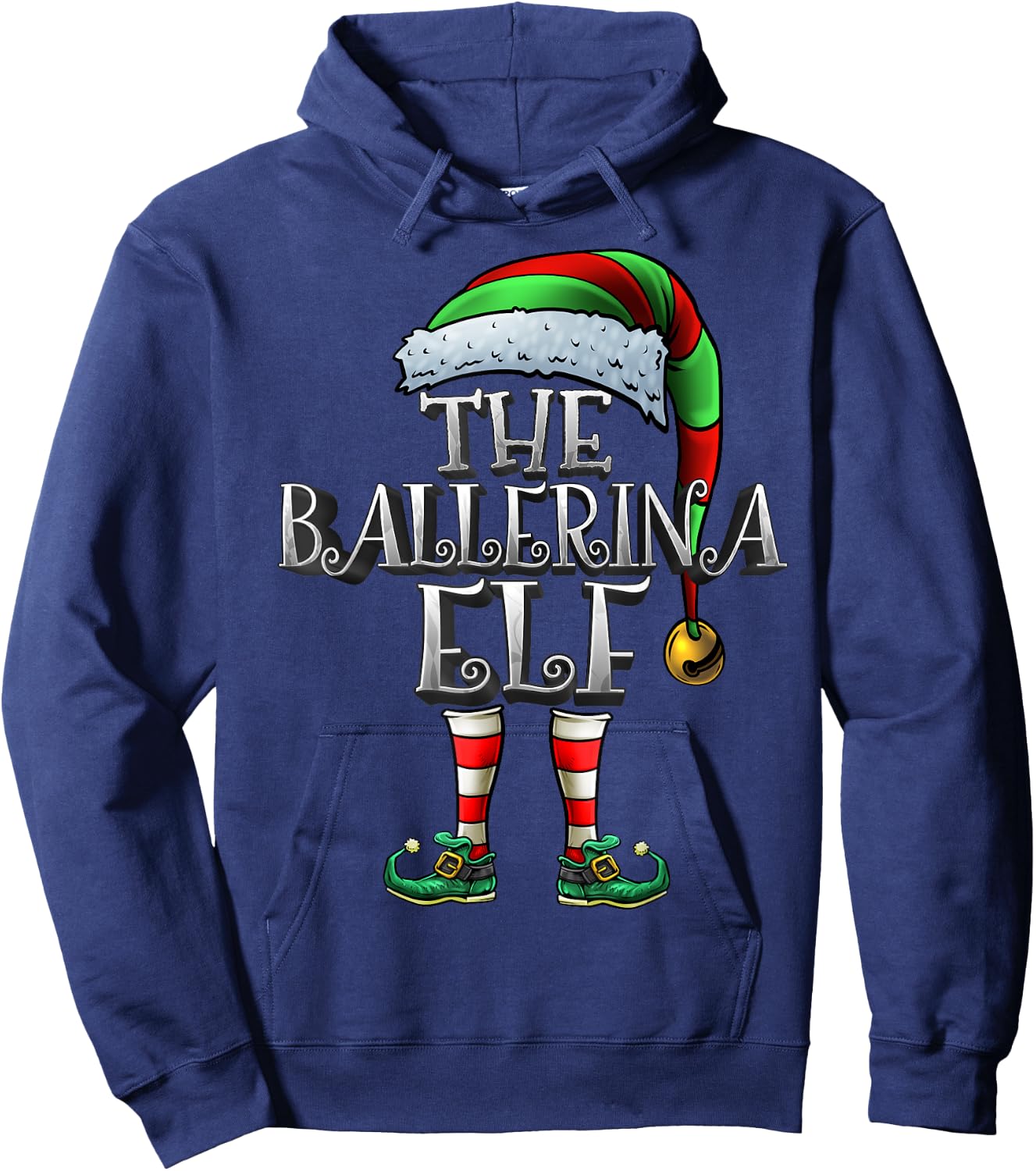 Ballerina Elf Shirt Matching Family Ballerina Christmas Elf Hoodie - Hoodie | Navy