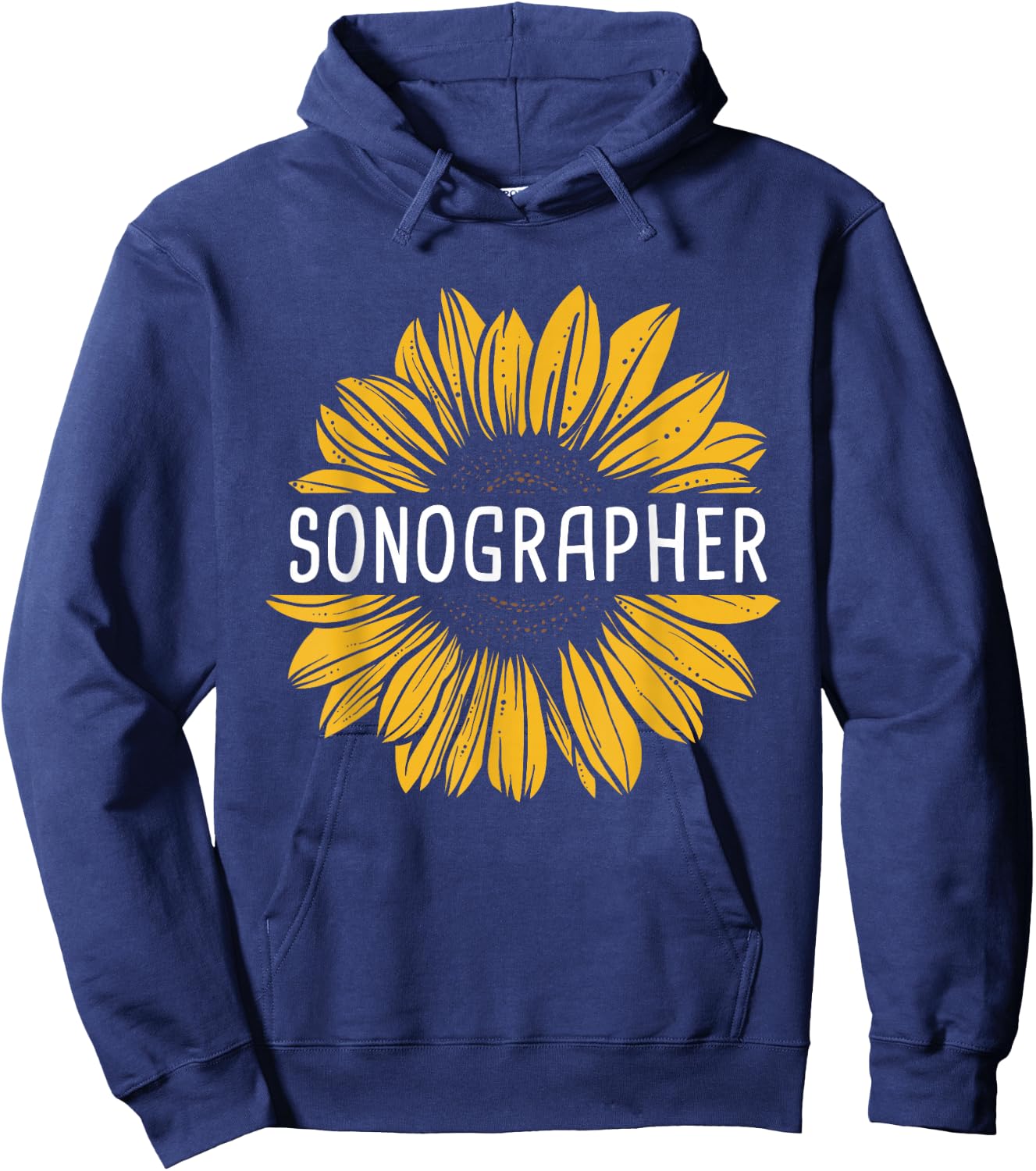 Sonographer - Sunflower Sonography Ultrasound Technologist Hoodie - Hoodie | Navy