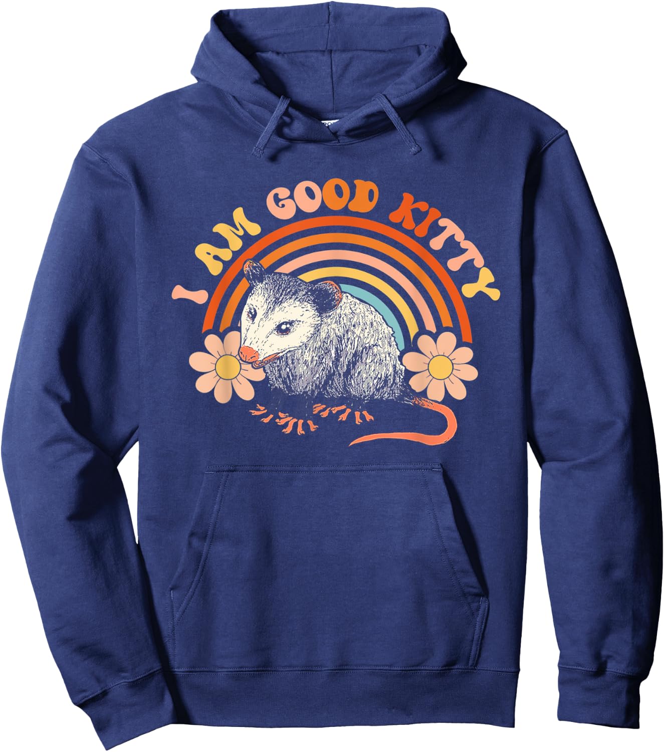 I Am Good Kitty Opossum Cat Pet Retro Possum Lovers Rat Men Women Hoodie - Hoodie | Navy
