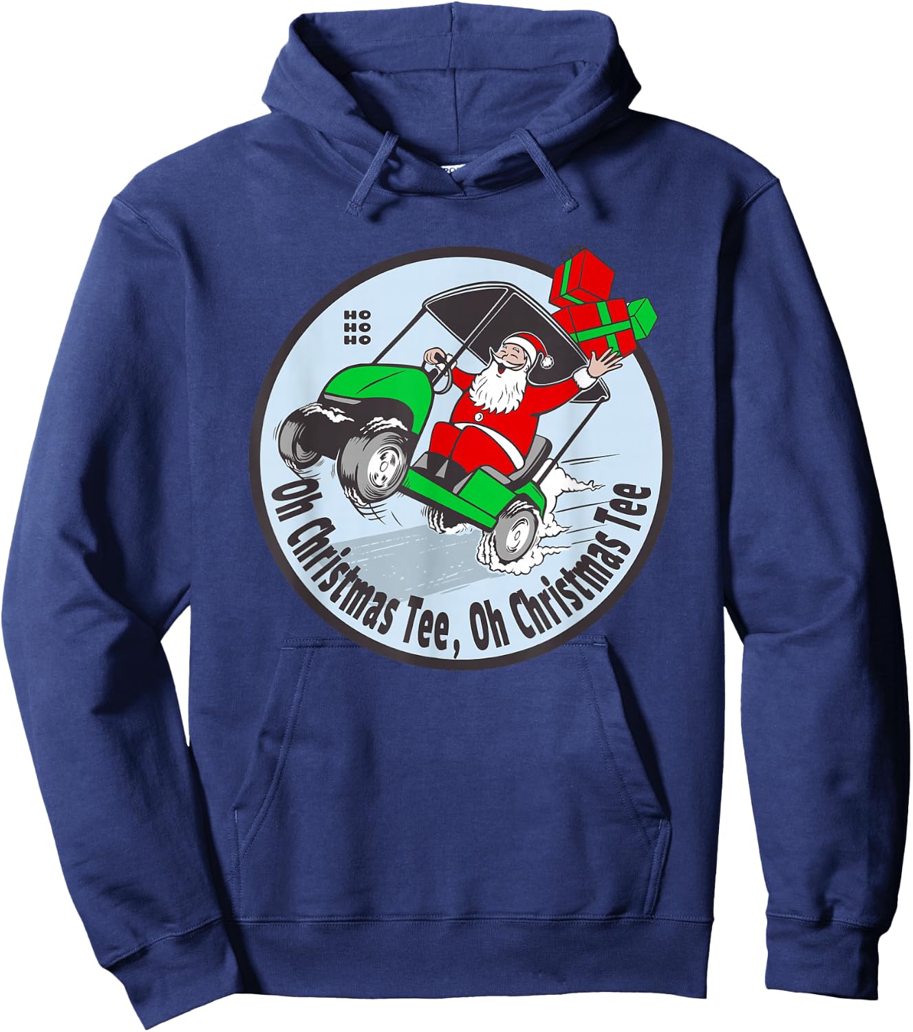 Funny Golfing Santa Claus - Christmas Golfer Golf Cart Hoodie - Hoodie | Navy