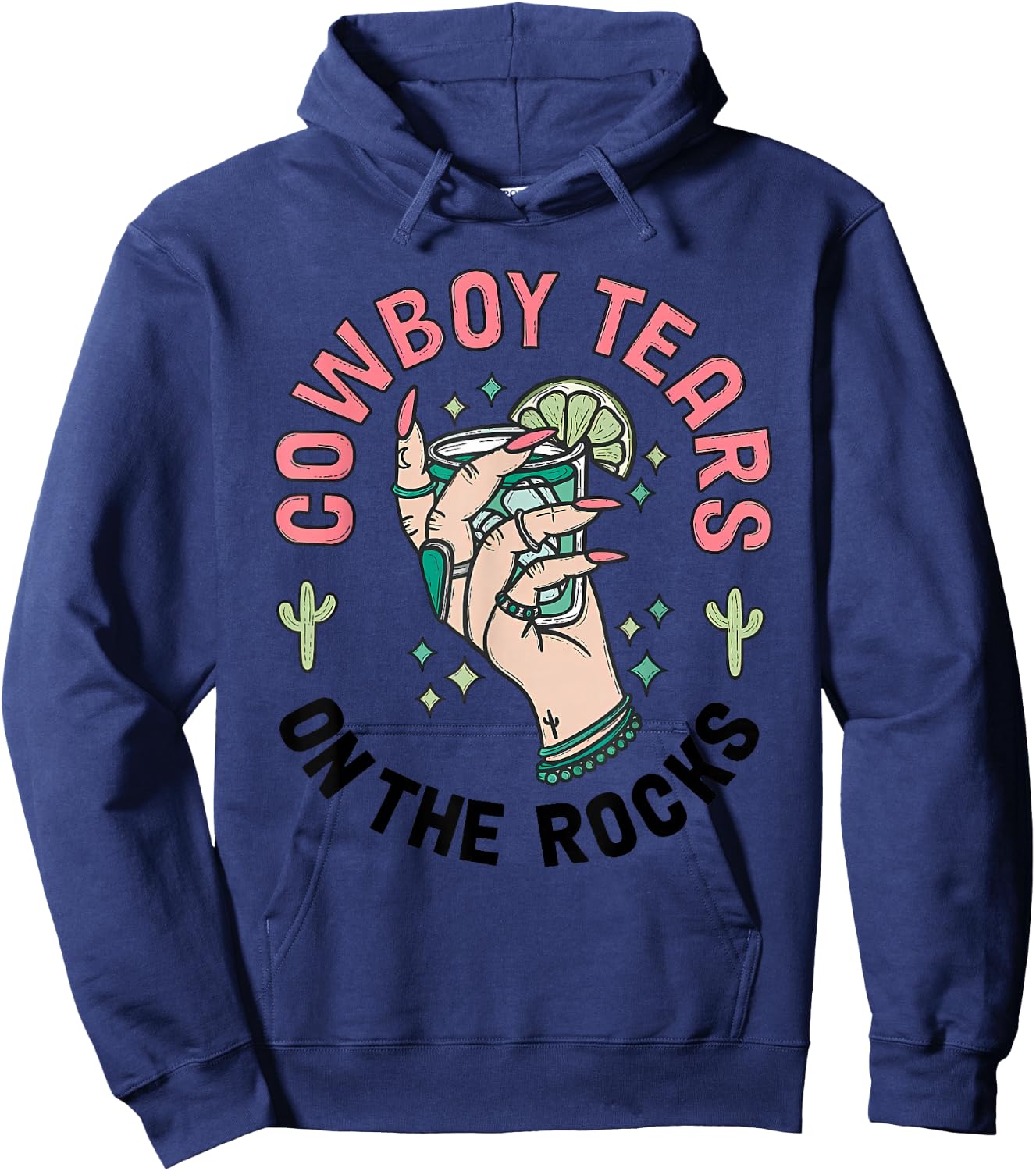 Cowboy Tears On The Rocks Vintage Hoodie - Hoodie | Navy