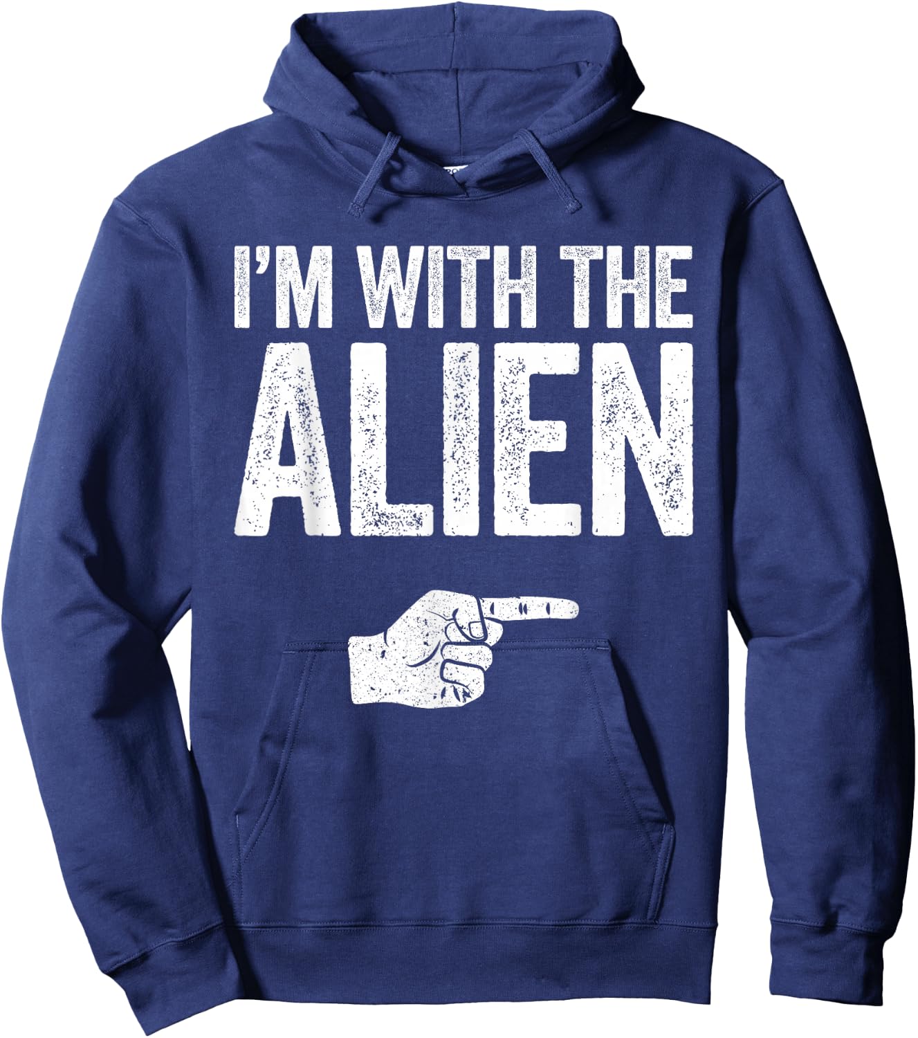 I'm With The Alien Shirt Adult Kids Matching Alien Costume Hoodie - Hoodie | Navy