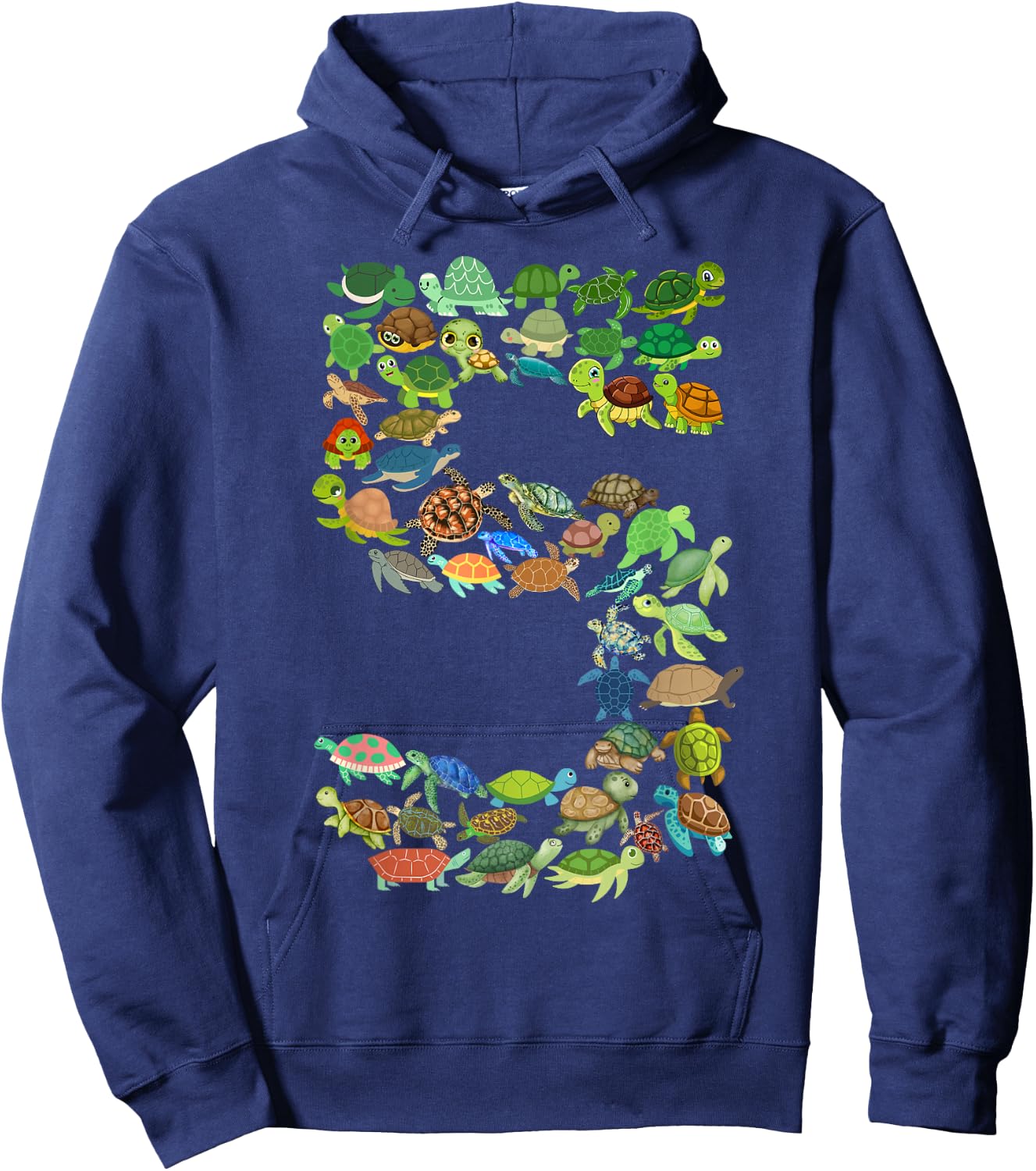 Kids 5th Birthday Sea Turtle Tortoise Themed 5 Year Old Boys Hoodie - Hoodie | Navy